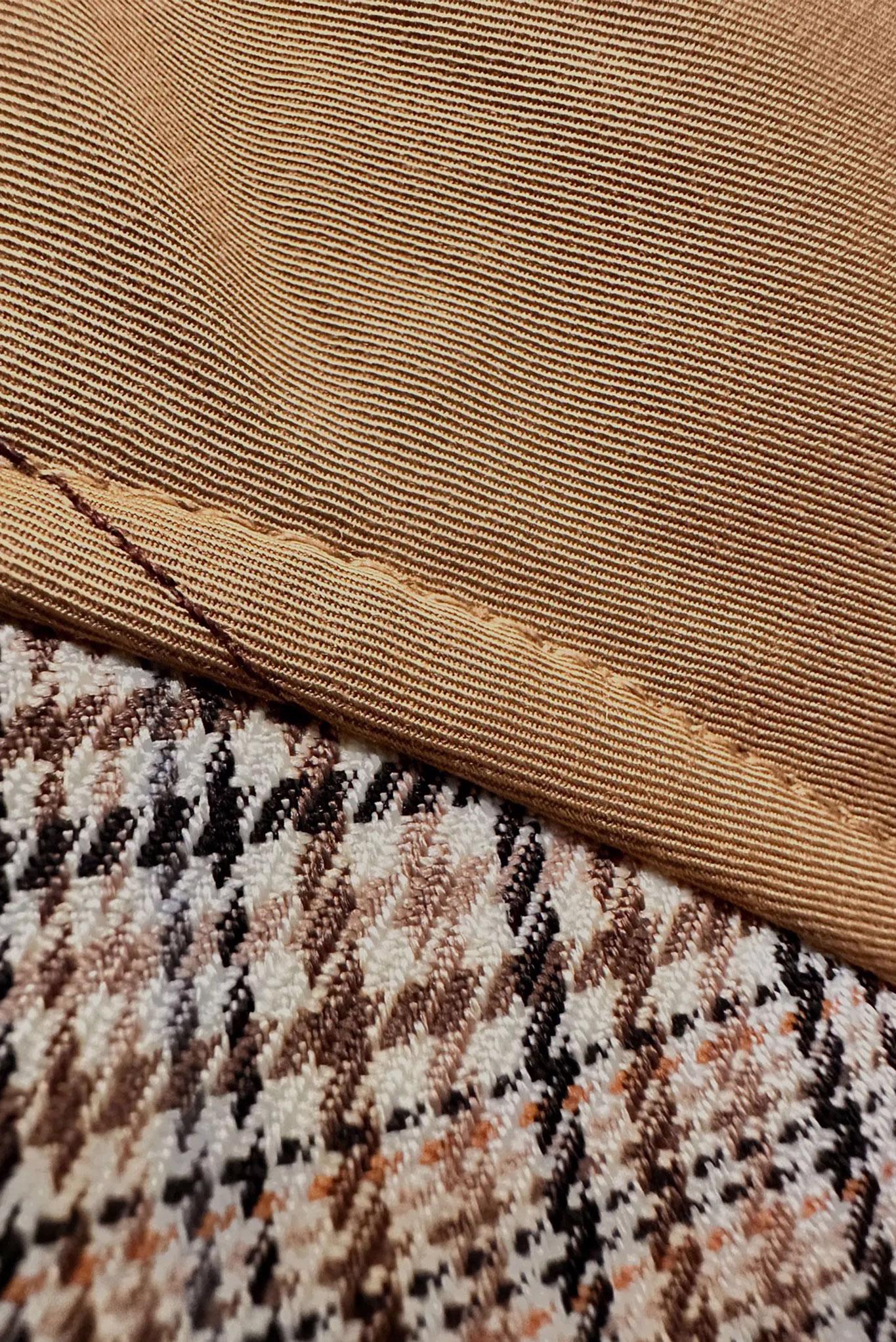 Tesettür giyim KAHVE EKOSE DETAYLI KEMERLİ ÇITÇITLI TRENÇKOT 10743