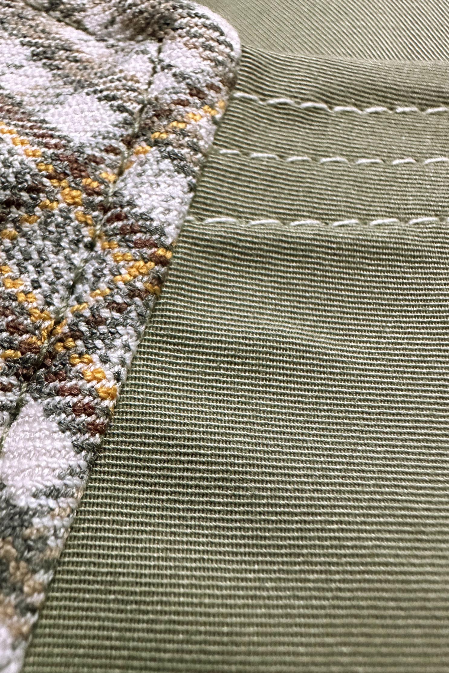 Tesettür giyim YEŞİL EKOSE DETAYLI KEMERLİ ÇITÇITLI TRENÇKOT 10743