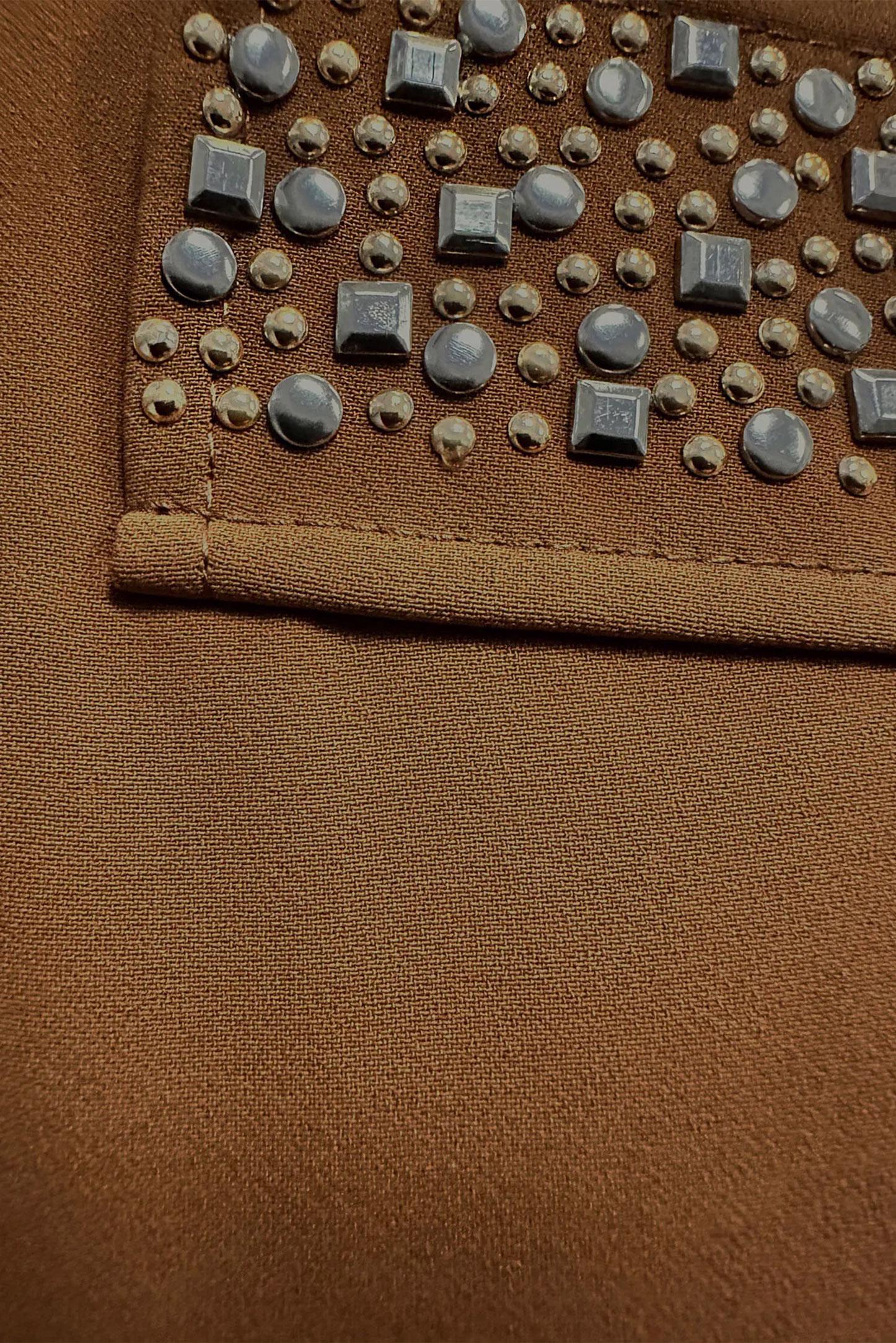 Tesettür giyim TABA ZIMBA DETAYLI ÇIKARILABİLİR KAPÜŞONLU TRENÇKOT 10745