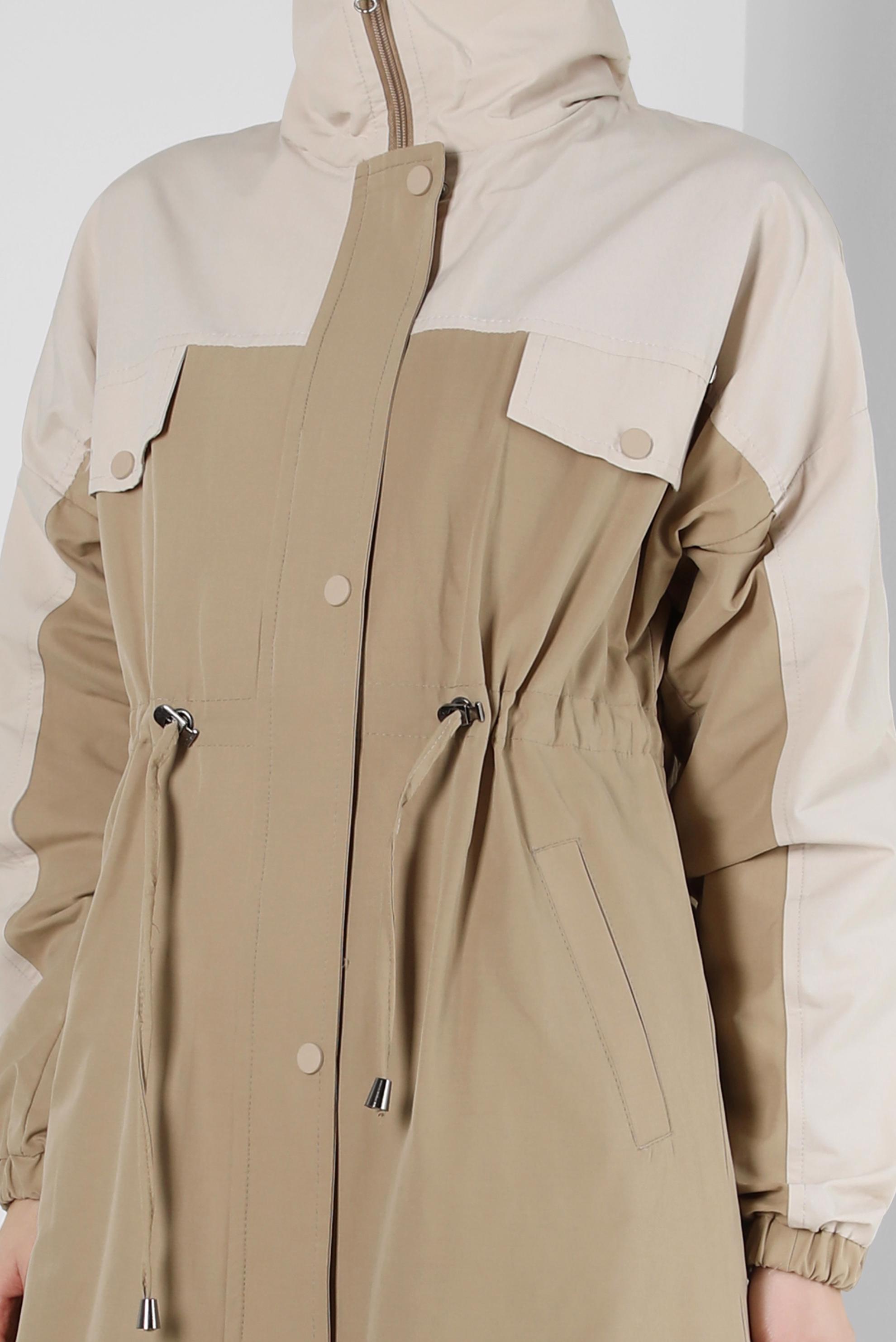 Vêtements hijab BEIGE TRENCH BICOLORE TAILLE SMOCK 10764