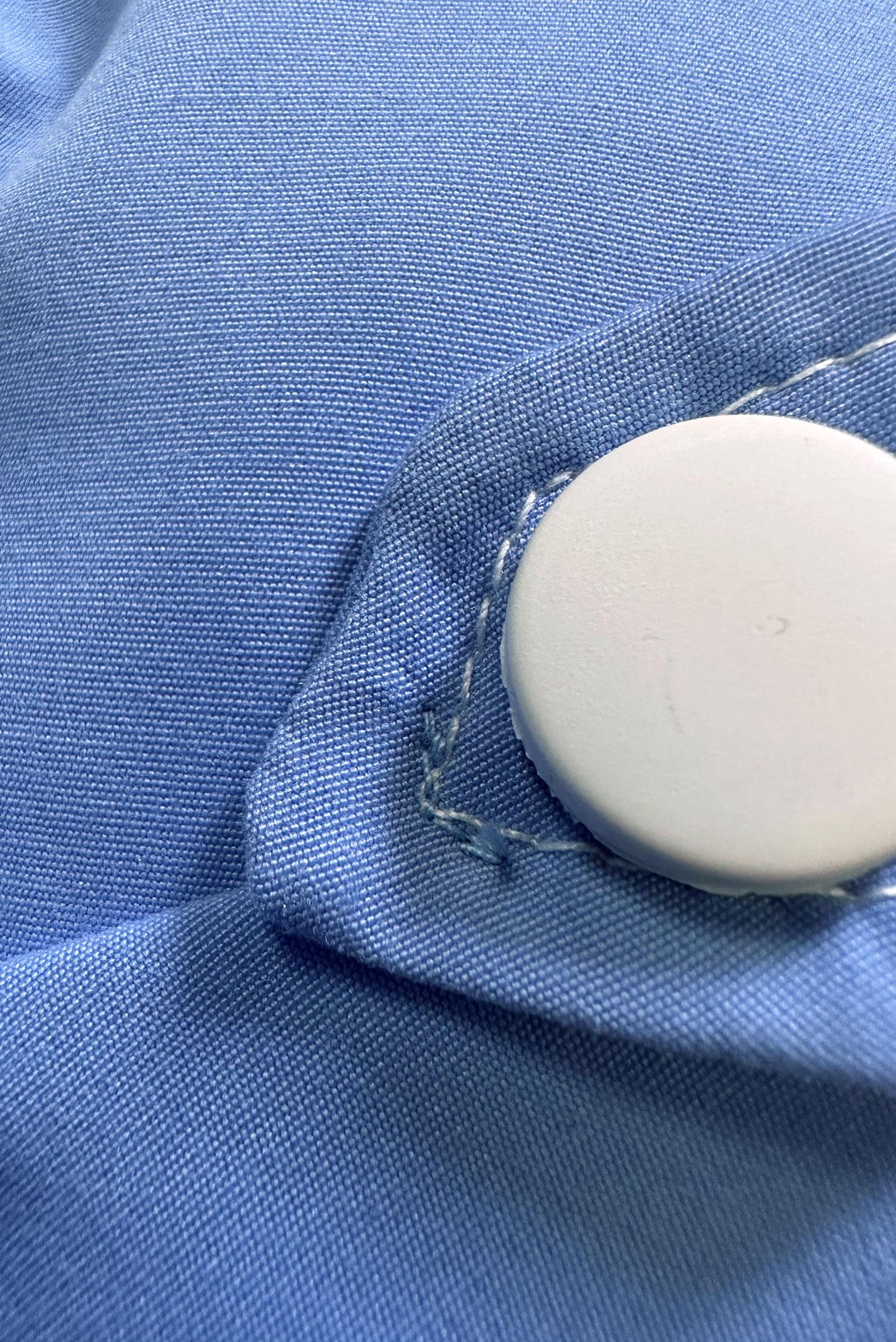 Tesettür giyim MAVİ BANTLI BELİ BÜZGÜLÜ TRENÇKOT 10770