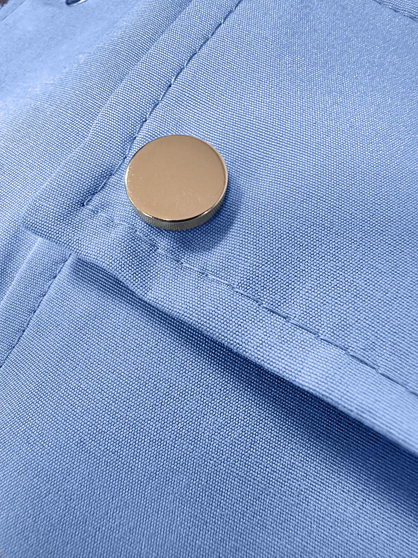 Vêtements hijab BLEU TRENCH COAT CEINTURE COL NOUÉ AVEC PATTE 10772