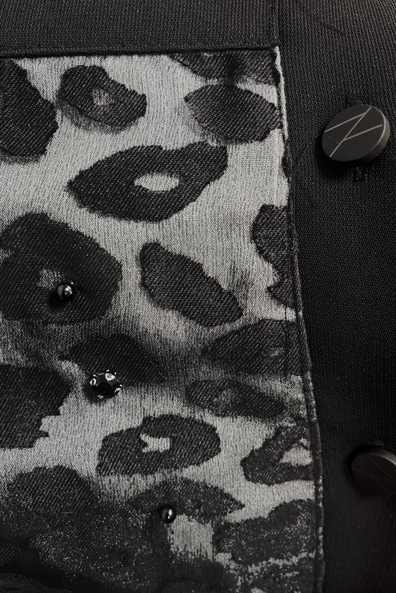 Vêtements hijab NOIR VESTE MOTIF LÉOPARD AVEC BOUTON 20369