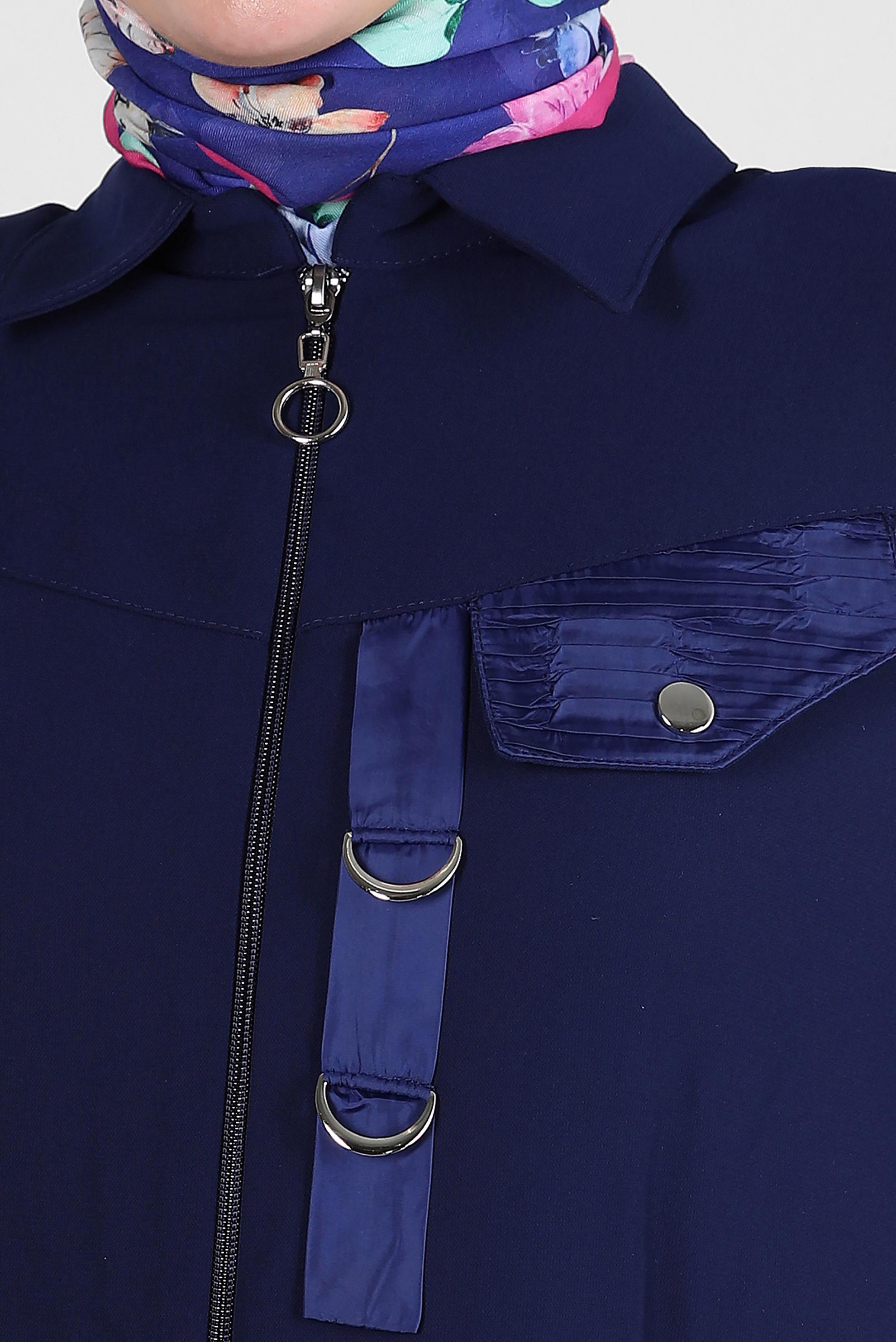 Tesettür giyim LACİVERT METAL AKSESUARLI FERMUARLI GİY ÇIK 20375