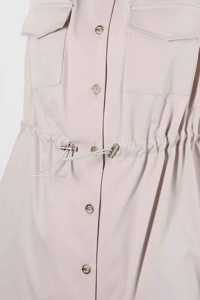 Vêtements hijab BEIGE GILET BOUTONNÉ AVEC TAILLE SMOCKANTE 43873 - ALVİNA