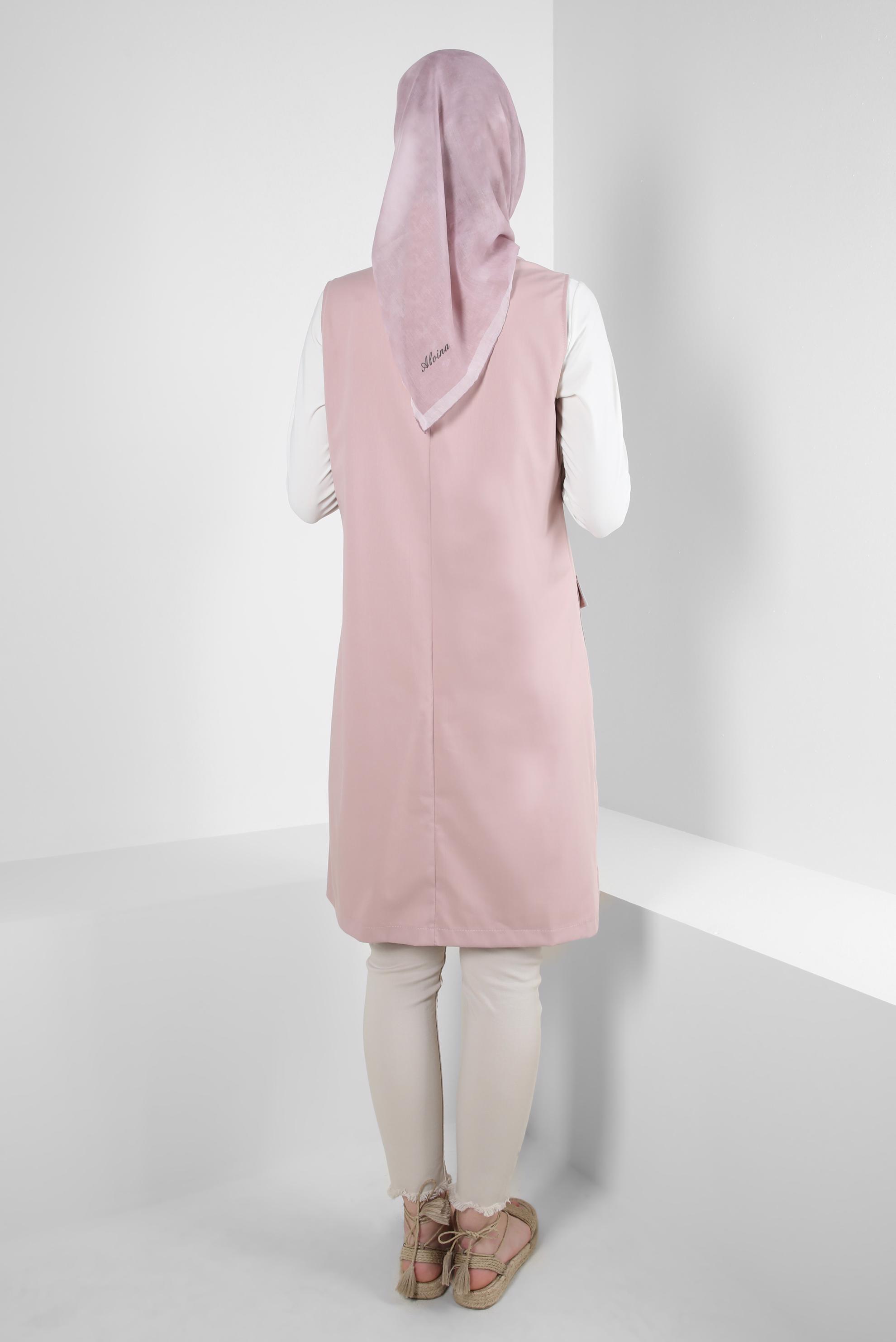 Vêtements hijab POUDRE GILET DOUBLE BOUTONNAGE AVEC POCHES 43896