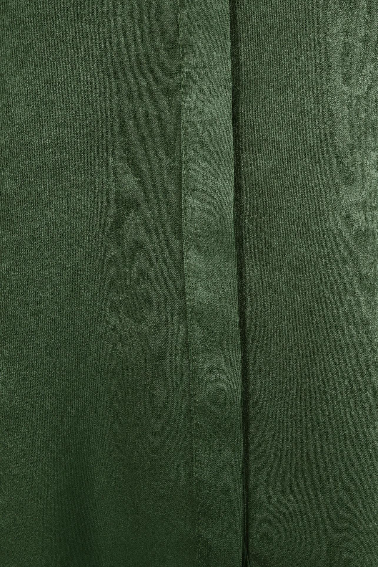 Tesettür giyim HAKİ GÖMLEK YAKA BLUZ 44329