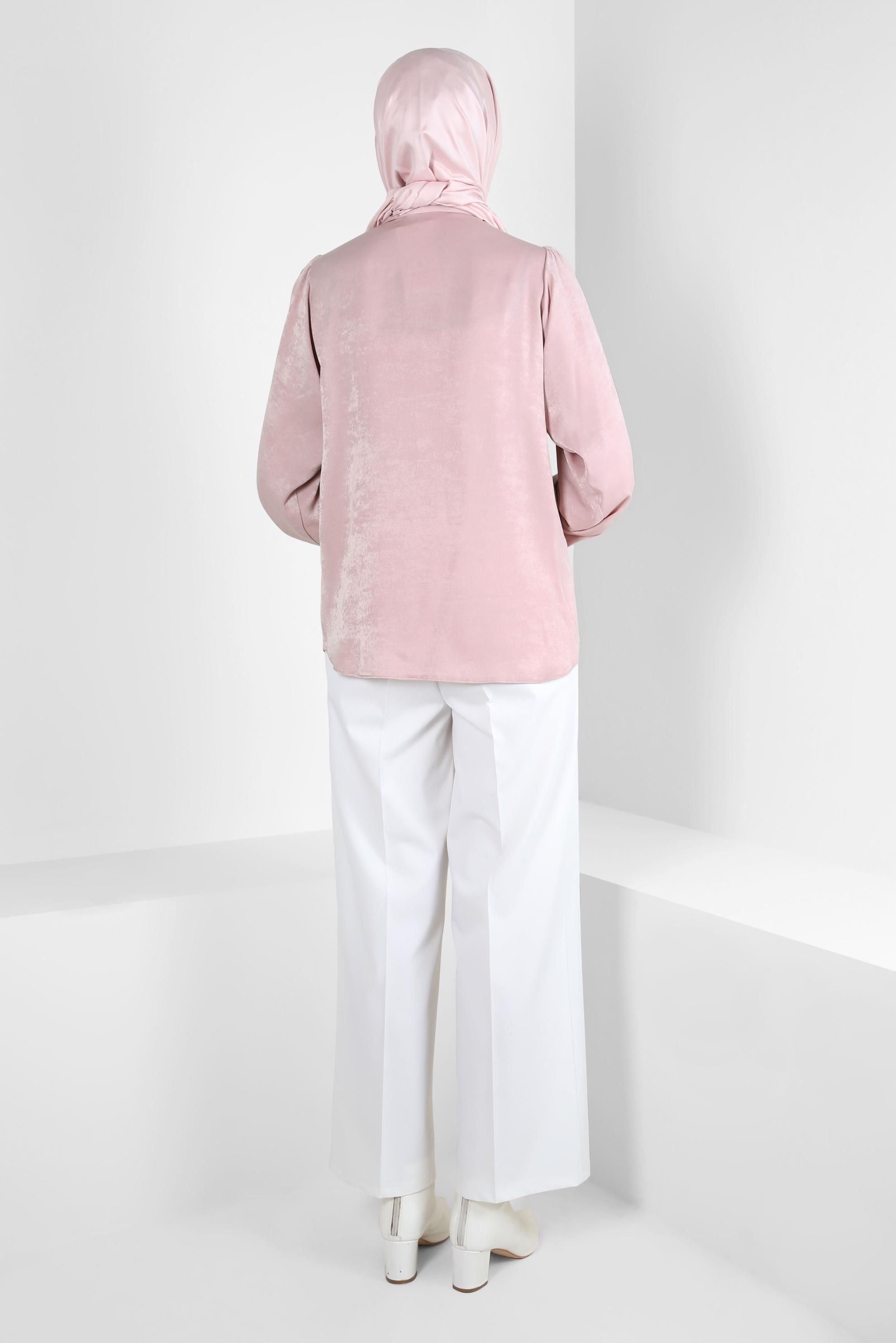 Vêtements hijab POUDRE BLOUSE COL CHEMISE 44329