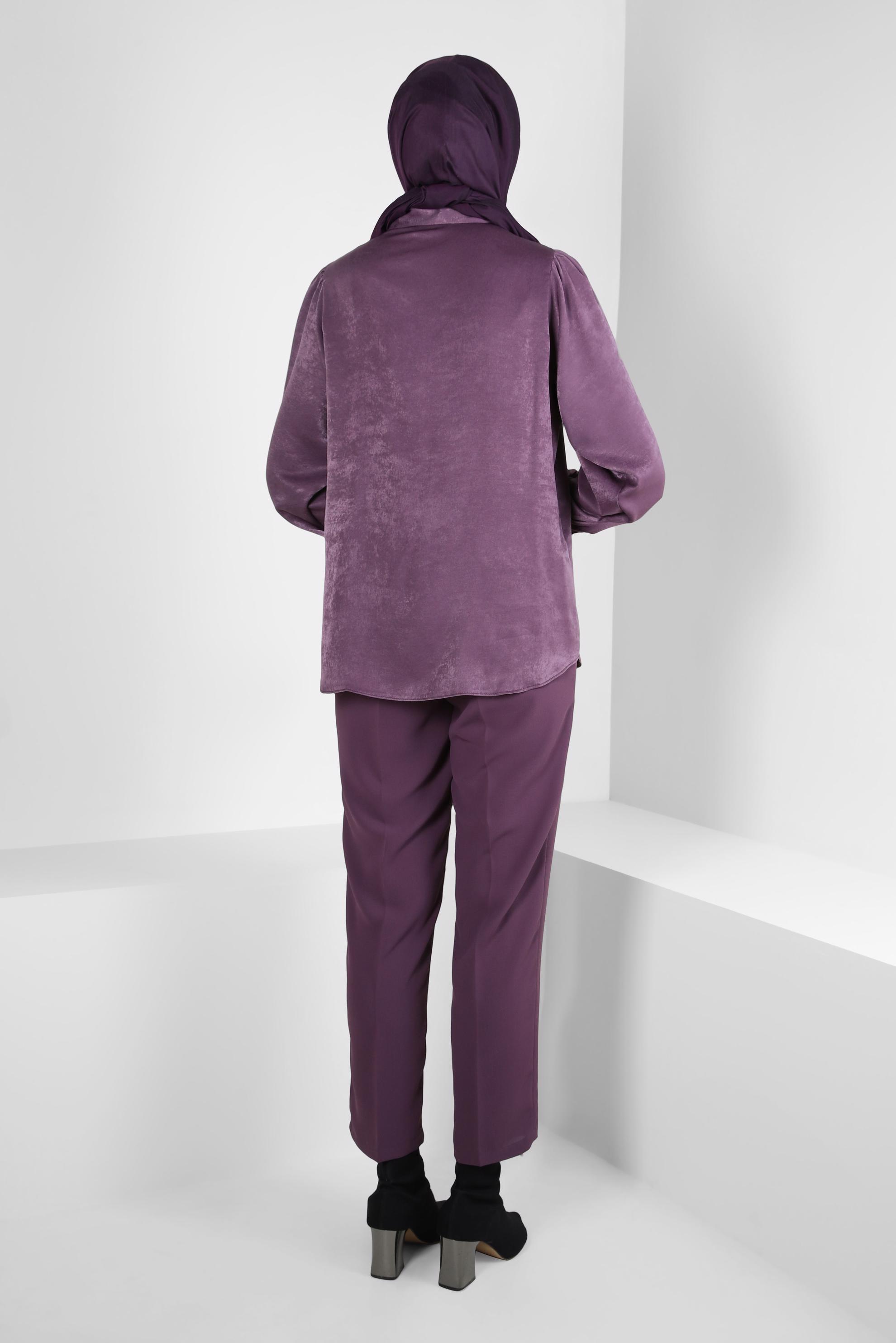 Vêtements hijab POURPRE BLOUSE COL CHEMISE 44329