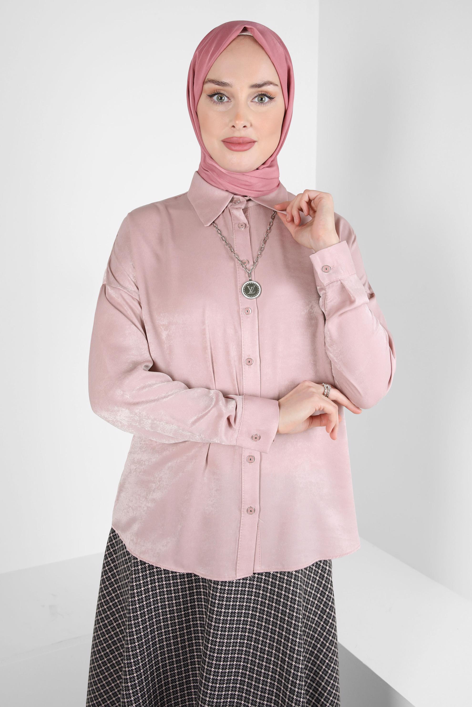 Tesettür giyim PUDRA GÖMLEK BLUZ 44330