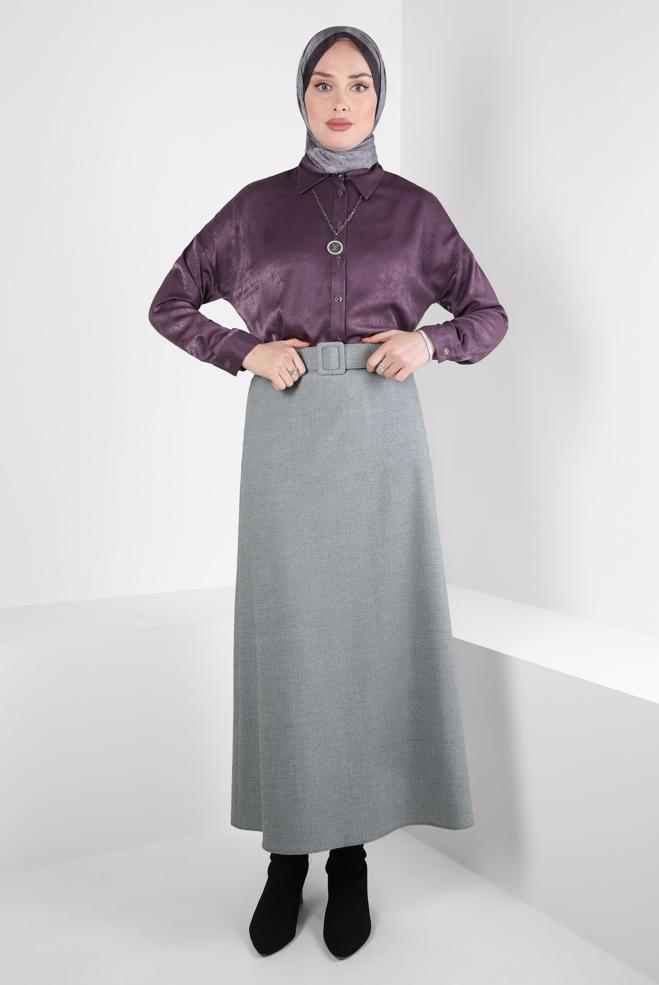 Hijab clothing BROWN SHIRT BLOUSE 44330 - ALVİNA