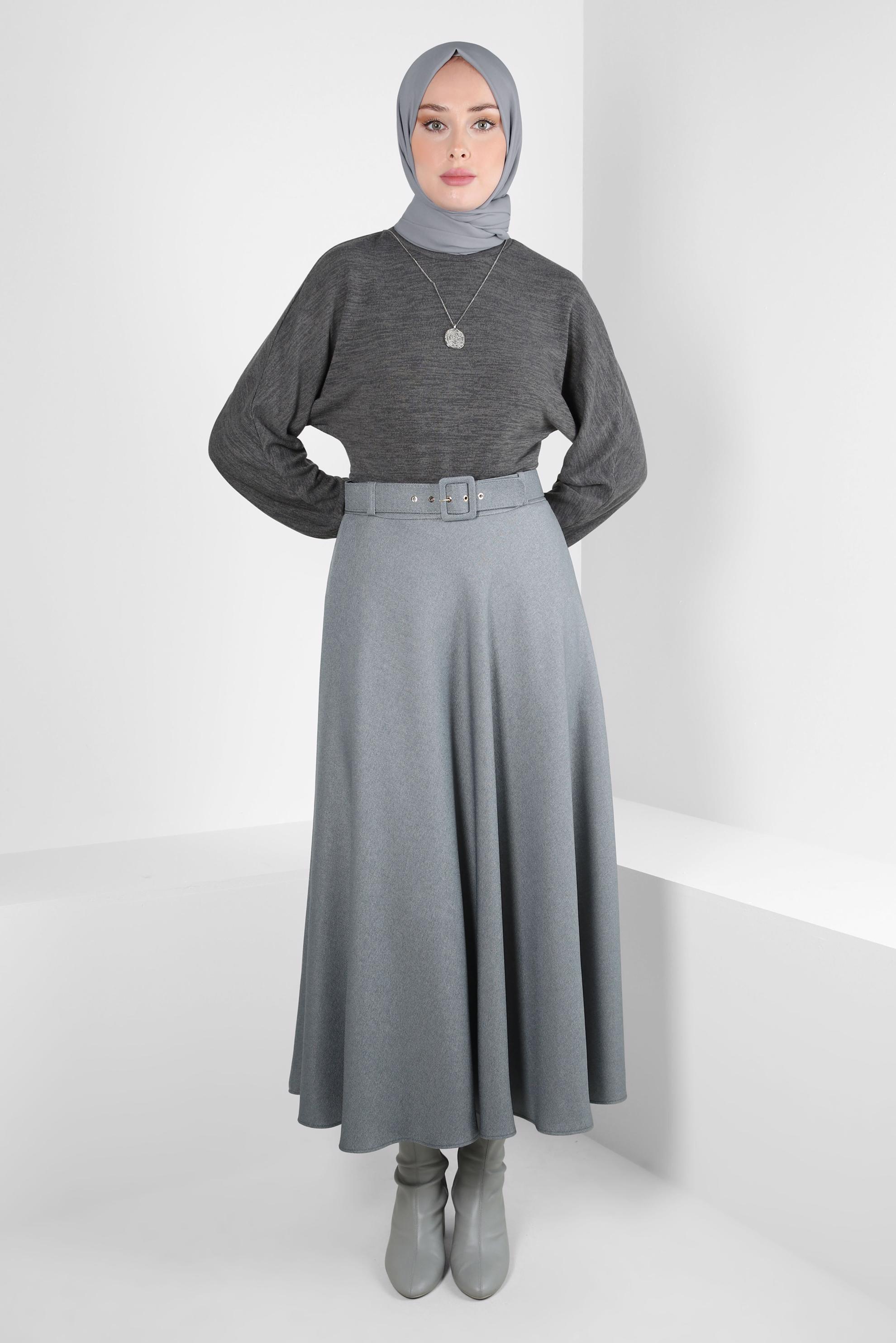 Vêtements hijab GRIS BLOUSE À MANCHES BAT-WING 44335