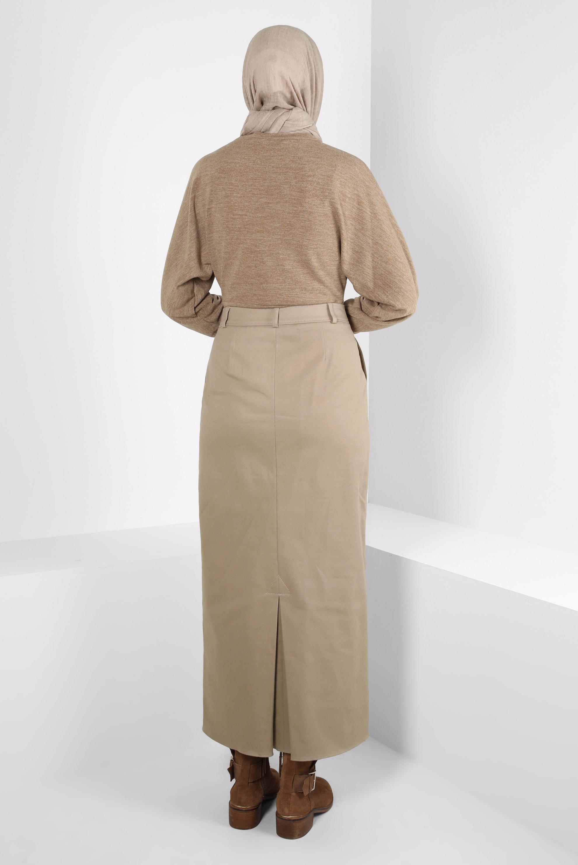 Vêtements hijab BRUN BLOUSE À MANCHES BAT-WING 44335