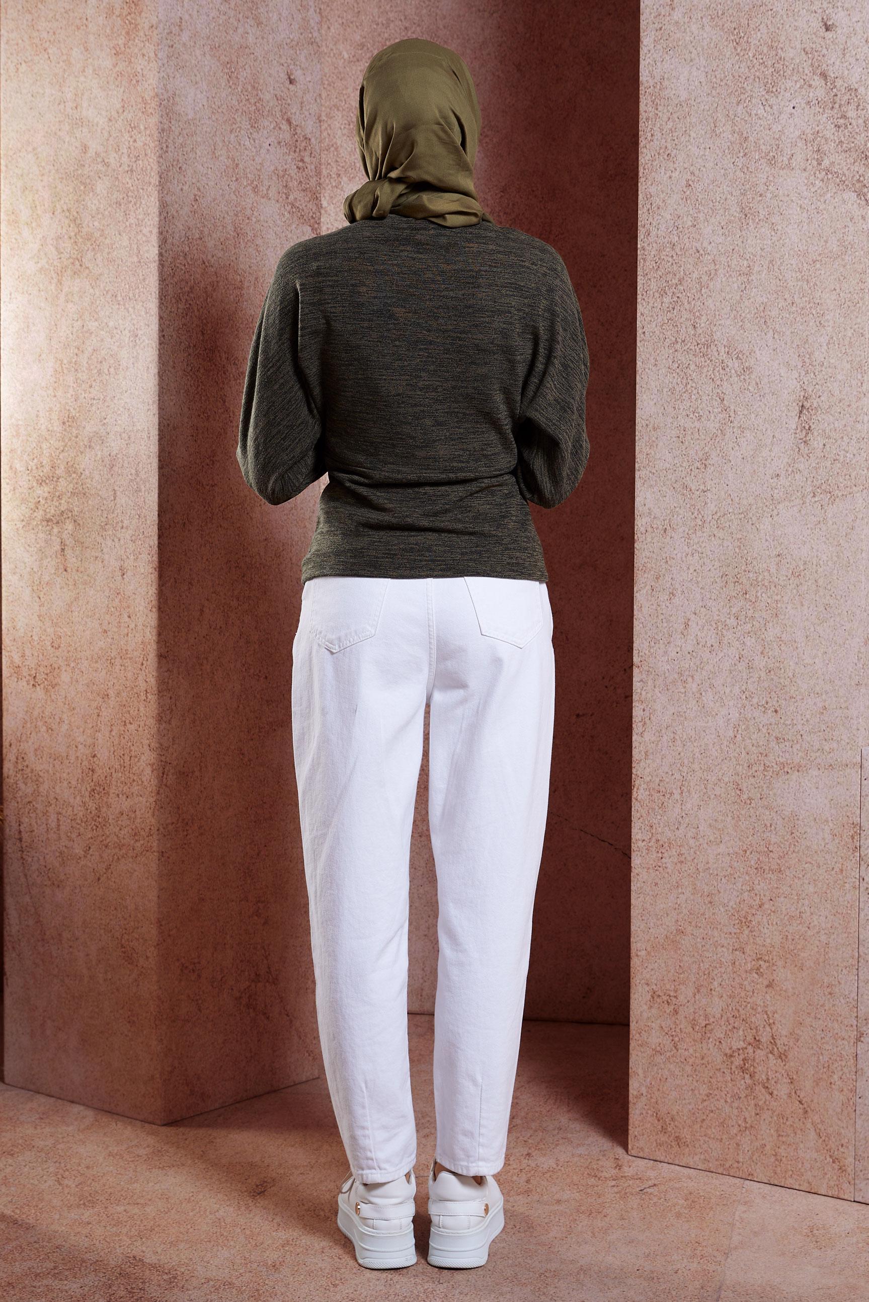 Vêtements hijab KAKI BLOUSE À MANCHES BAT-WING 44335