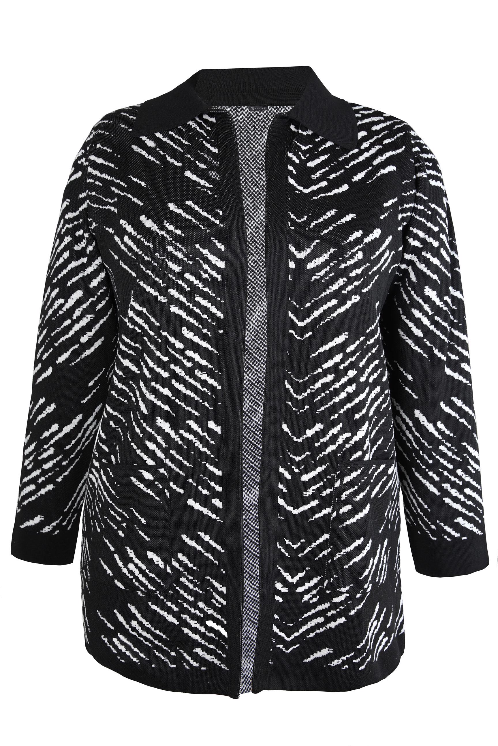 Vêtements hijab NOIR CARDIGAN EN TRICOT À MOTIFS 20460