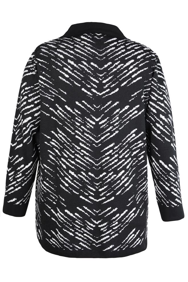 Vêtements hijab NOIR CARDIGAN EN TRICOT À MOTIFS 20460 - ALVİNA