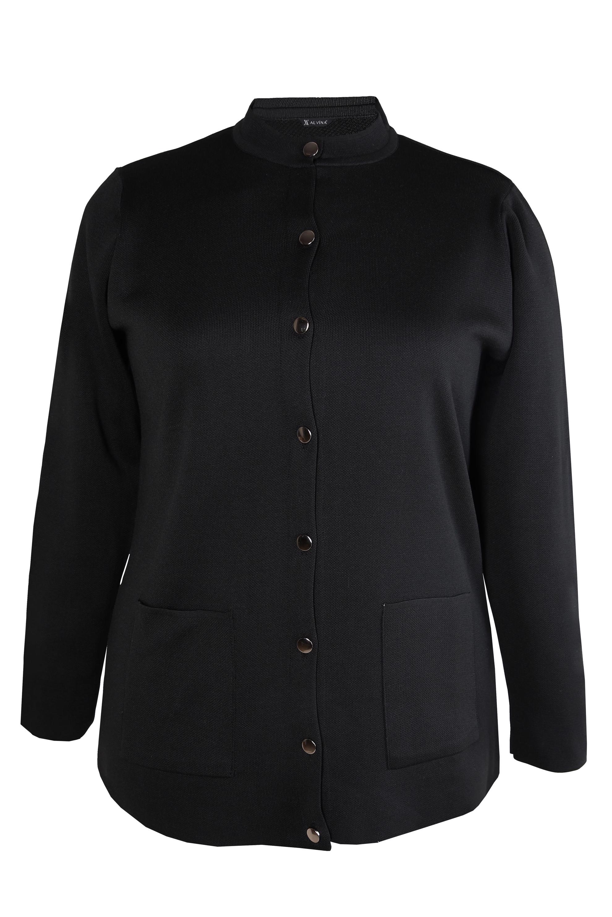 Vêtements hijab NOIR VESTE EN MAILLE AVEC POCHES 20462