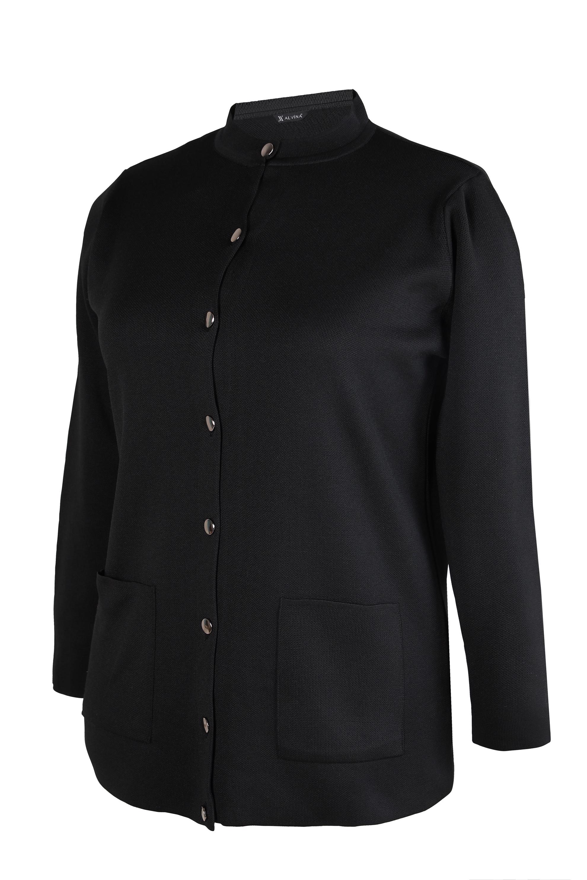 Vêtements hijab NOIR VESTE EN MAILLE AVEC POCHES 20462