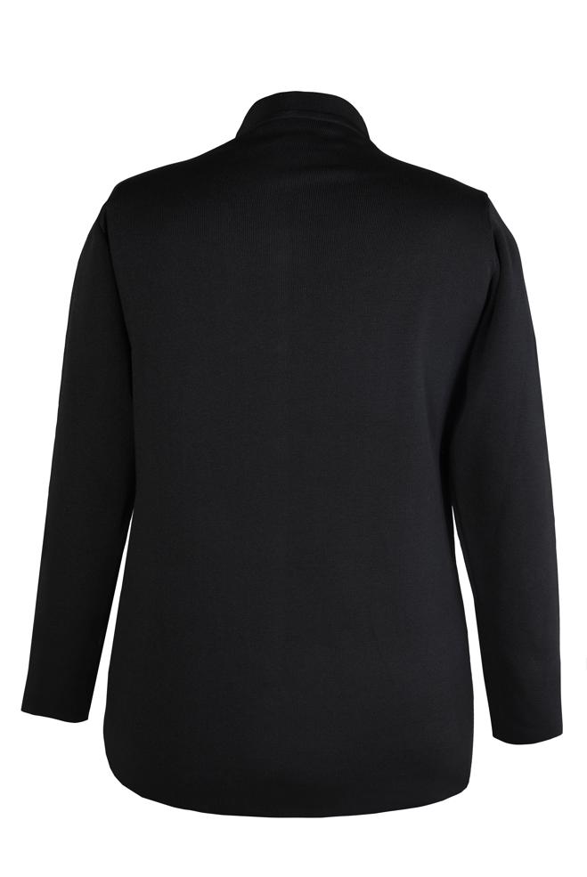 Vêtements hijab NOIR VESTE EN MAILLE AVEC POCHES 20462 - ALVİNA