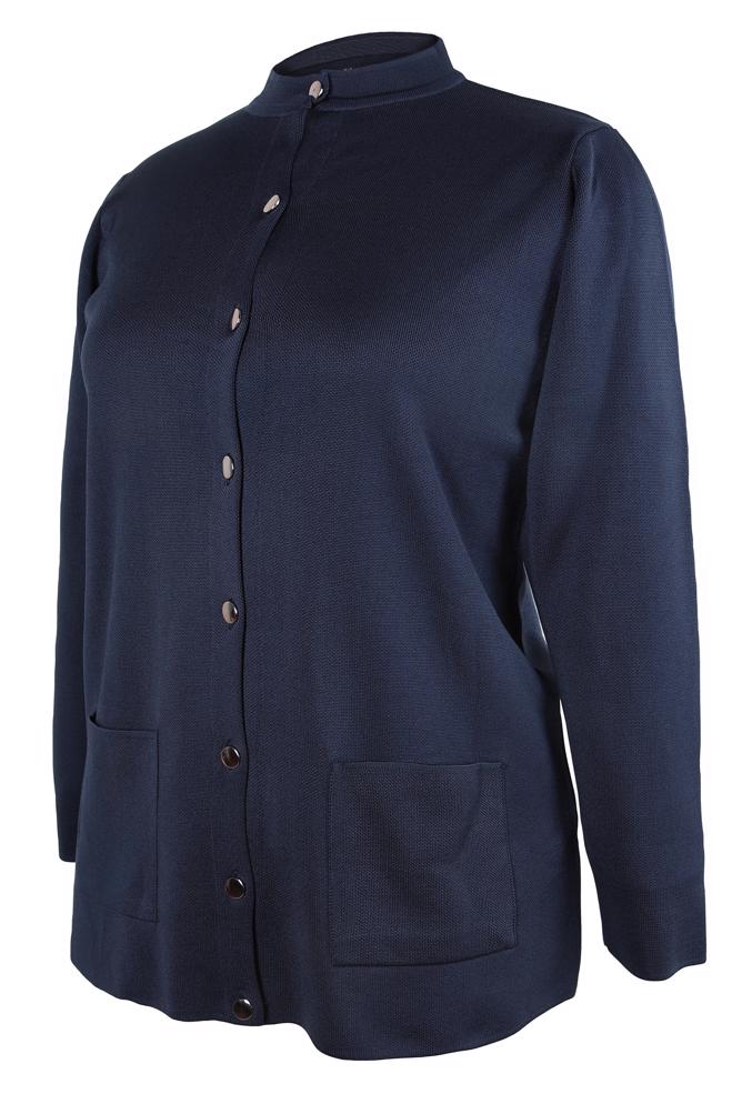 Vêtements hijab BLEU MARINE VESTE EN MAILLE AVEC POCHES 20462 - ALVİNA