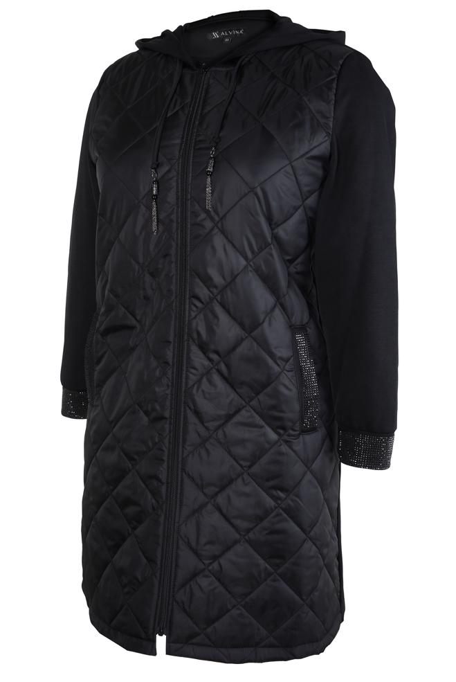 Vêtements hijab NOIR VESTE À CAPUCHE 20474 - ALVİNA