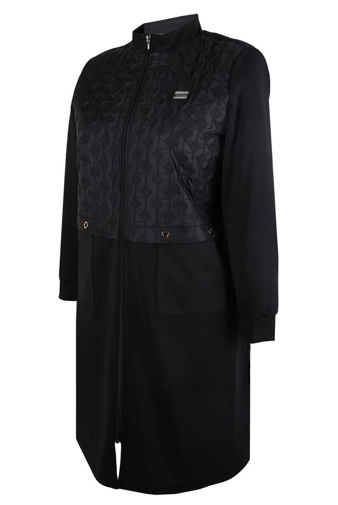 Hijab clothing BLACK EYELET DETAIL JACKET 20475 - ALVİNA