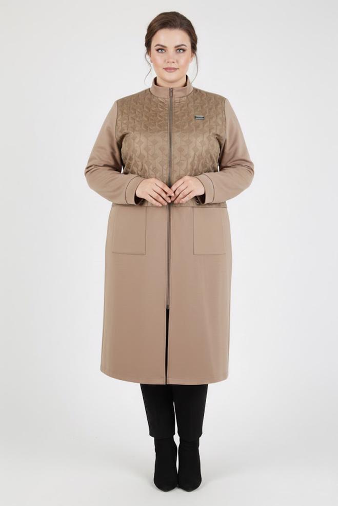 Tesettür giyim BEJ KUŞGÖZÜ DETAYLI GİY ÇIK 20475 - ALVİNA