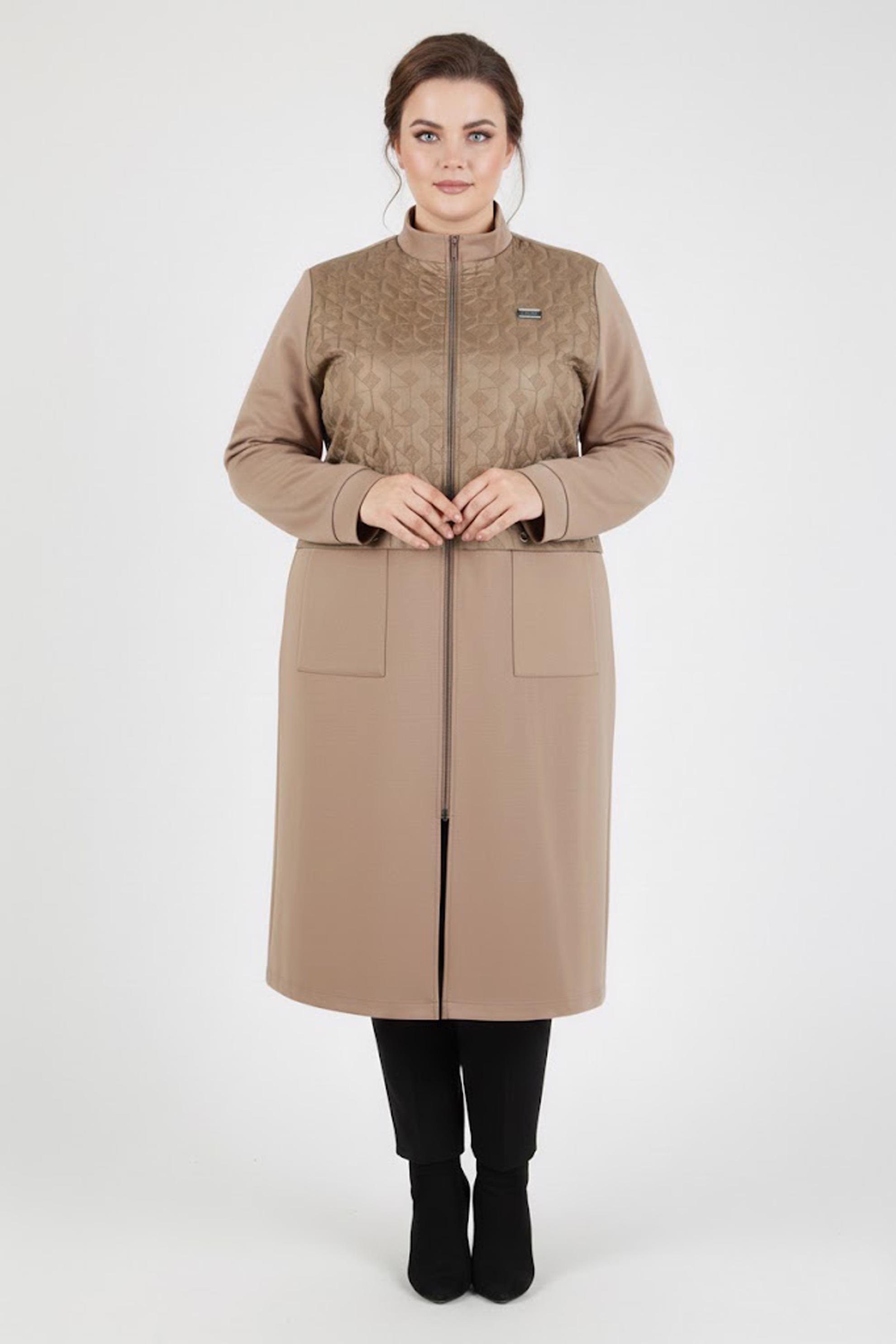 Tesettür giyim BEJ KUŞGÖZÜ DETAYLI GİY ÇIK 20475