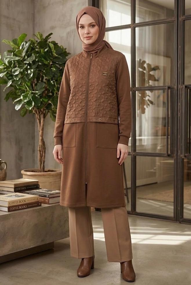 Hijab clothing BROWN 20475 8528 GİY ÇIK 44/50 TEK44 - ALVİNA