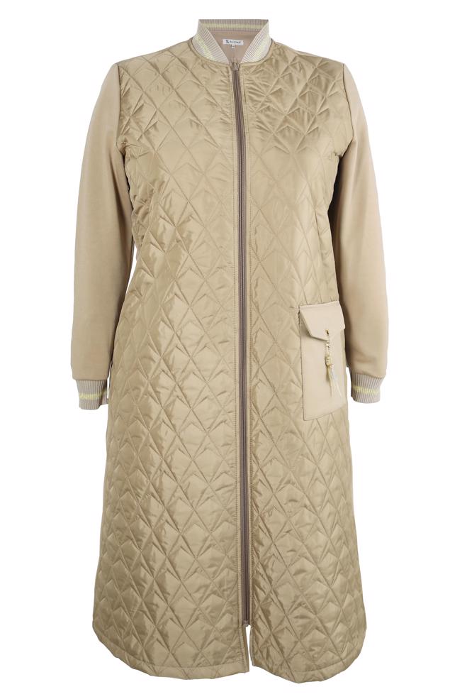 Vêtements hijab BEIGE VESTE MATELASSÉE 20476 - ALVİNA