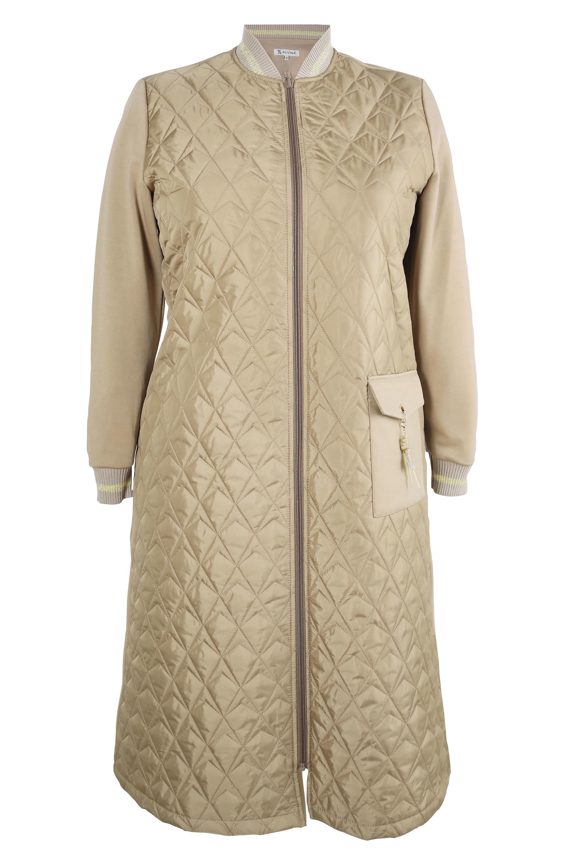 Tesettür giyim BEJ KAPİTONE BÜYÜK BEDEN GİY ÇIK 20476