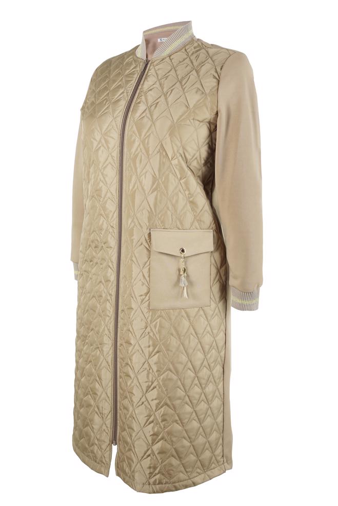 Vêtements hijab BEIGE VESTE MATELASSÉE 20476 - ALVİNA