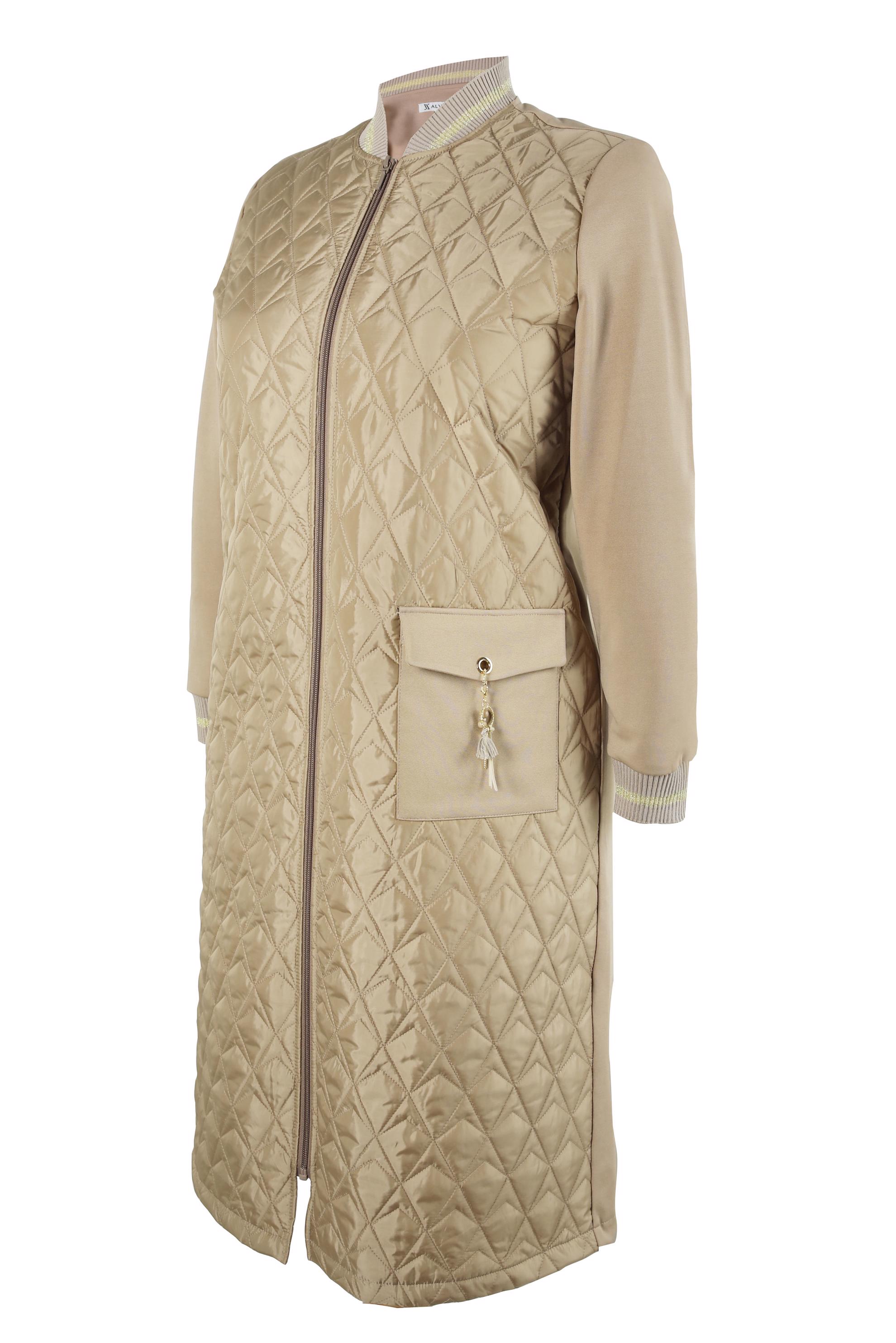 Tesettür giyim BEJ KAPİTONE BÜYÜK BEDEN GİY ÇIK 20476