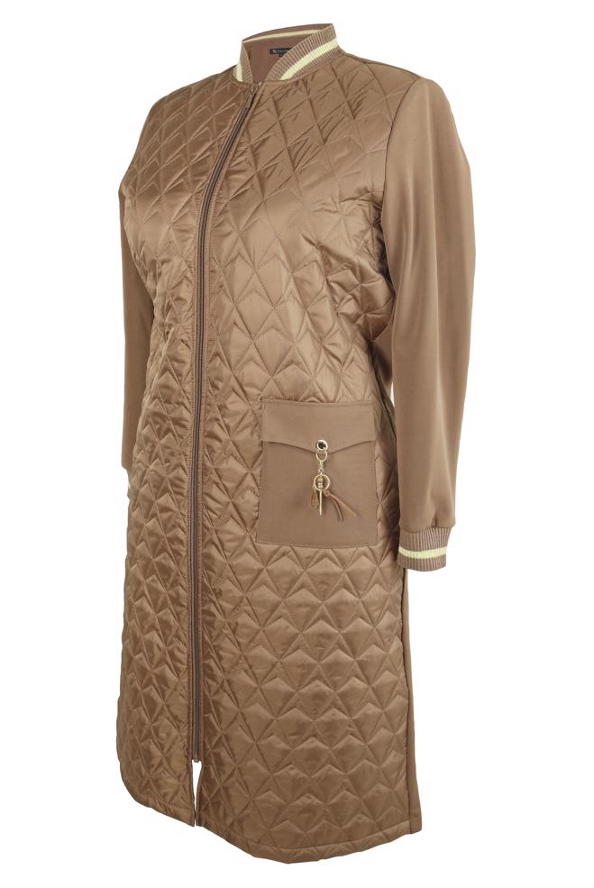 Vêtements hijab BRUN VESTE MATELASSÉE 20476 - ALVİNA