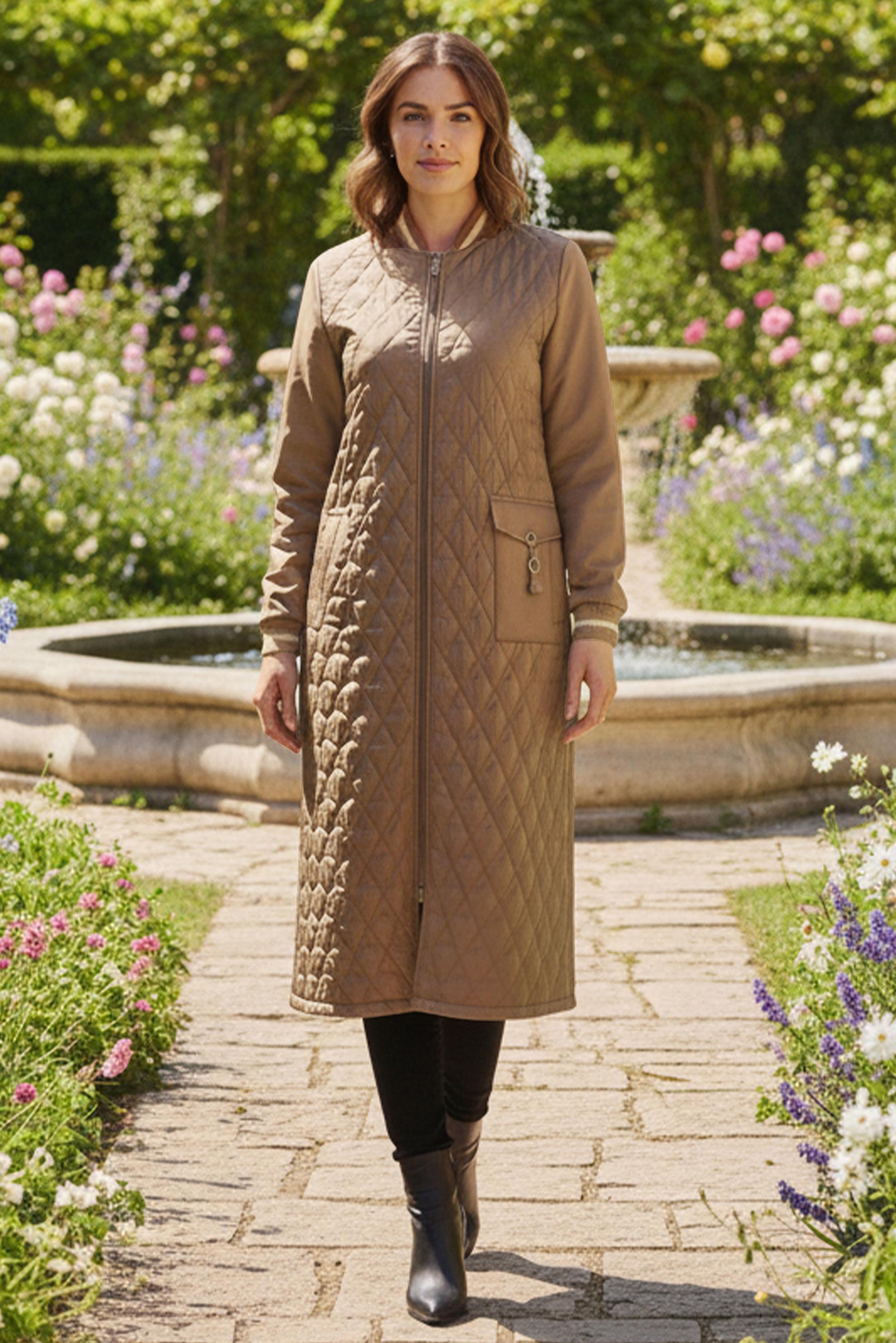 Tesettür giyim KAHVE KAPİTONE BÜYÜK BEDEN GİY ÇIK 20476