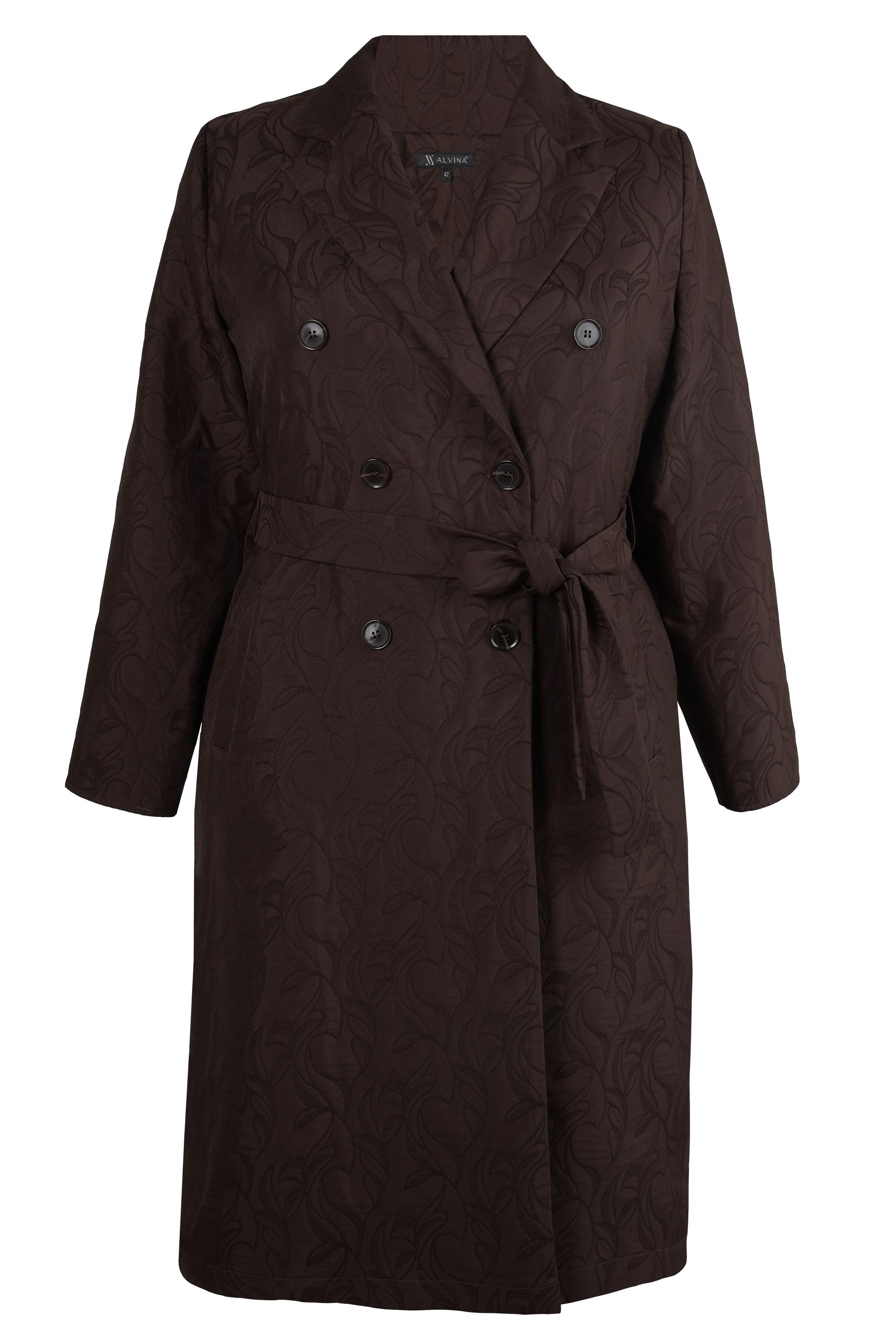 Tesettür giyim KAHVE KENDİNDEN DESENLİ GİY ÇIK 20487