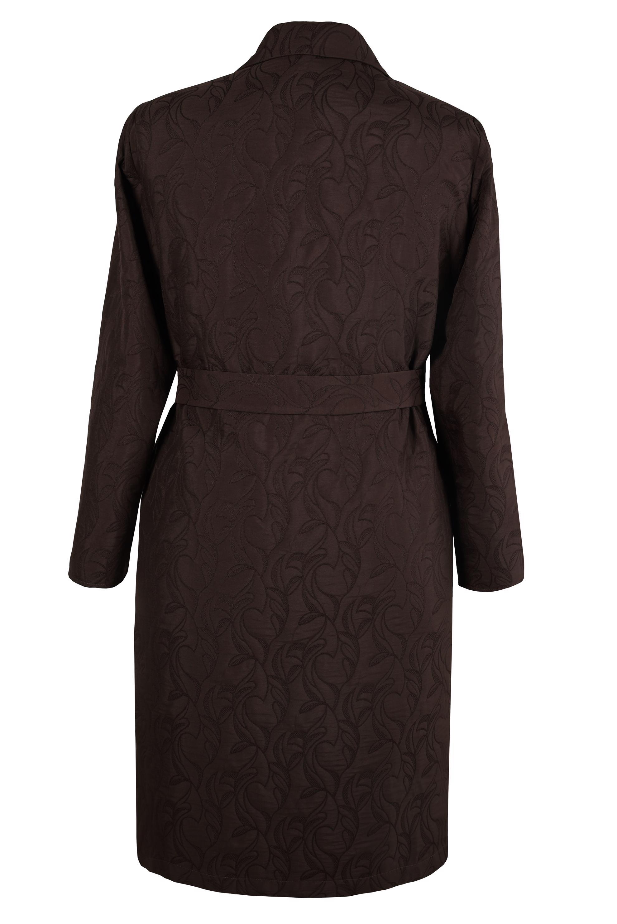 Tesettür giyim KAHVE KENDİNDEN DESENLİ GİY ÇIK 20487