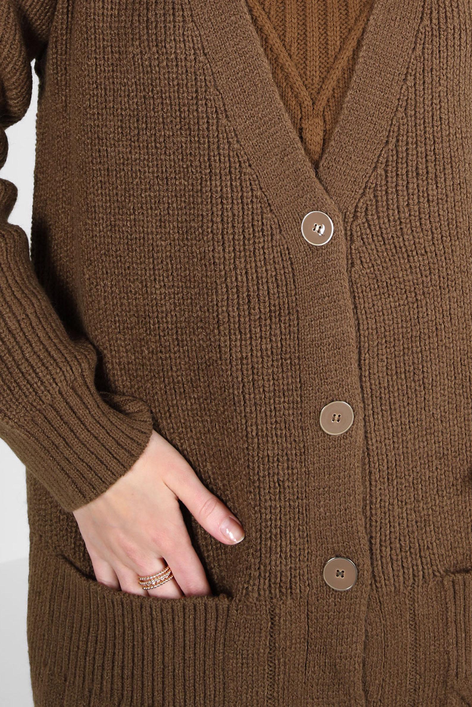 Tesettür giyim TABA CEPLİ TRİKO HIRKA 44119