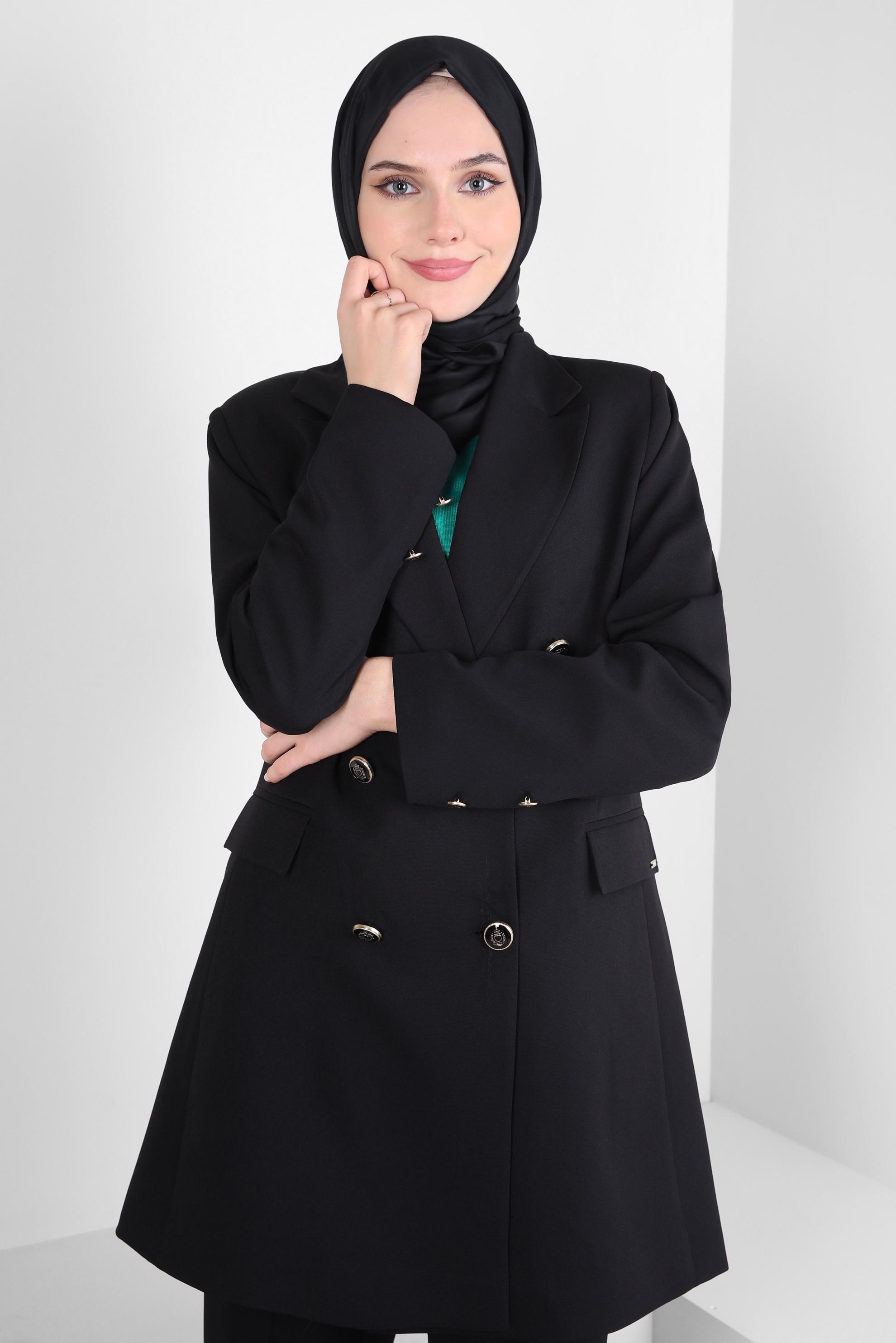 Tesettür giyim SİYAH BLAZER CEKET 44169