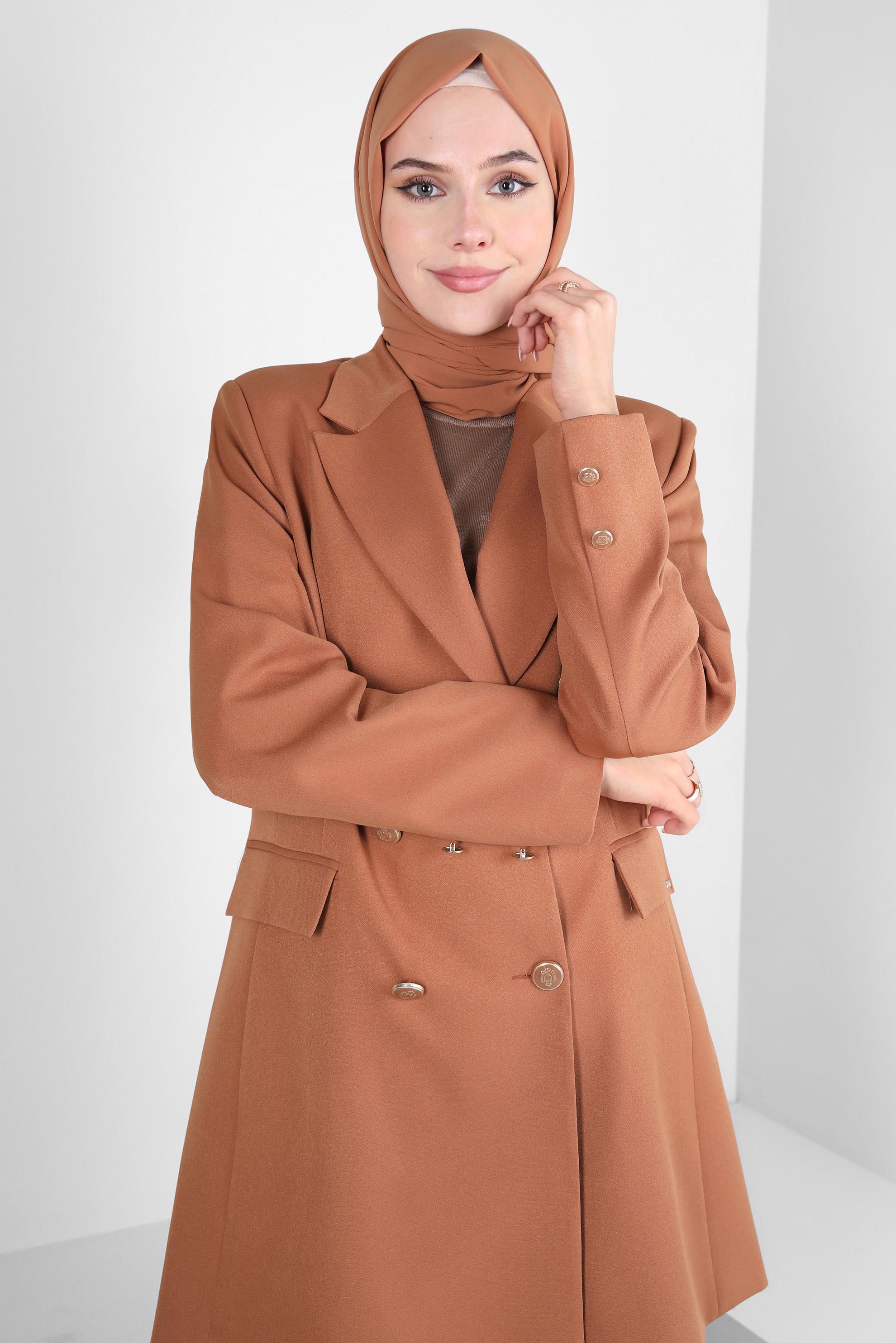 Tesettür giyim TABA BLAZER CEKET 44169