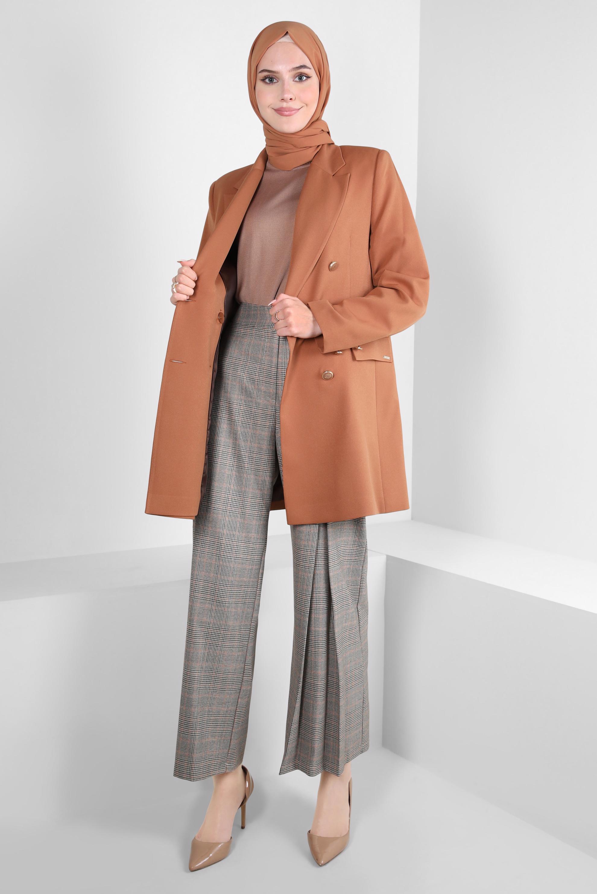 Tesettür giyim TABA BLAZER CEKET 44169