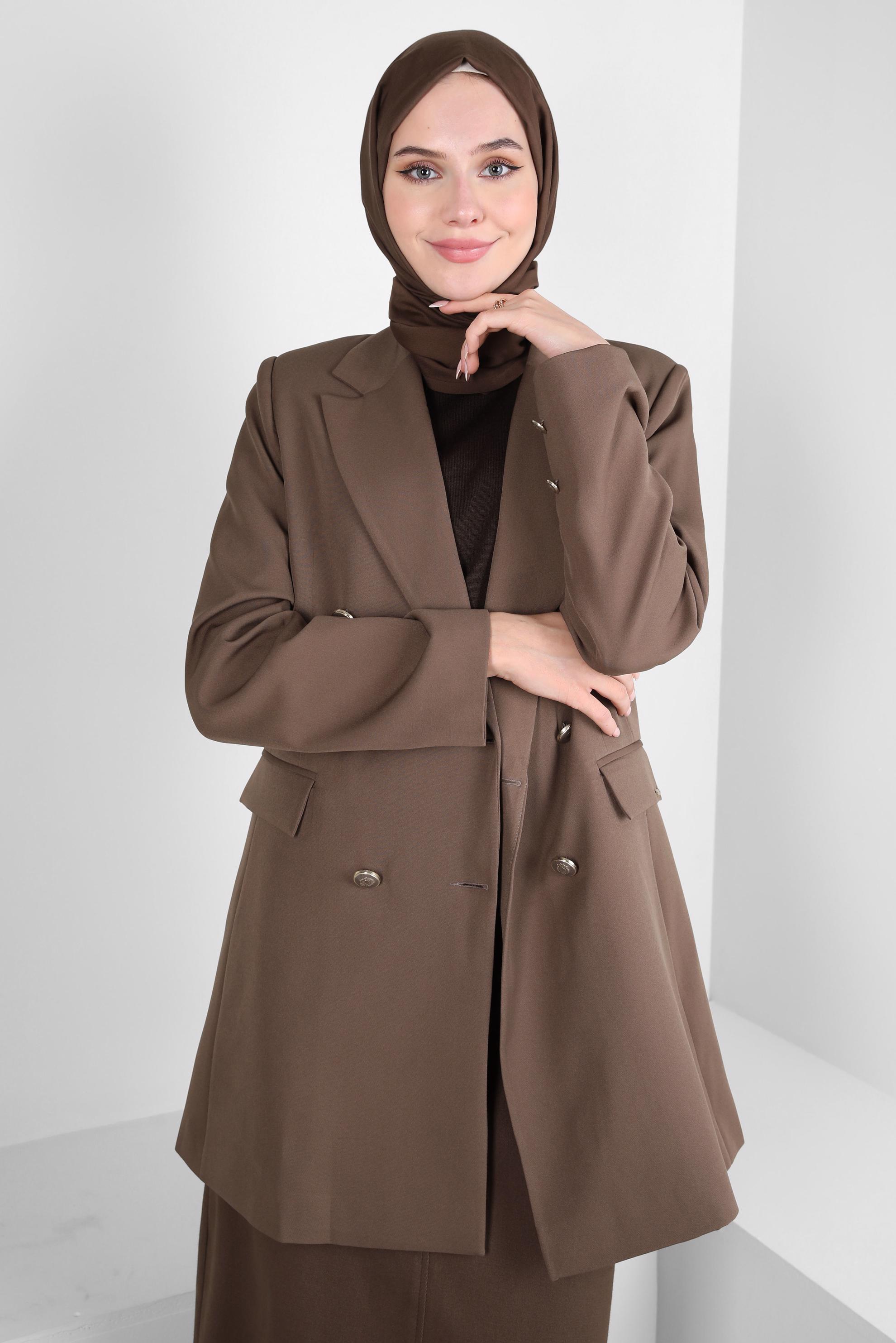 Tesettür giyim VİZON BLAZER CEKET 44169