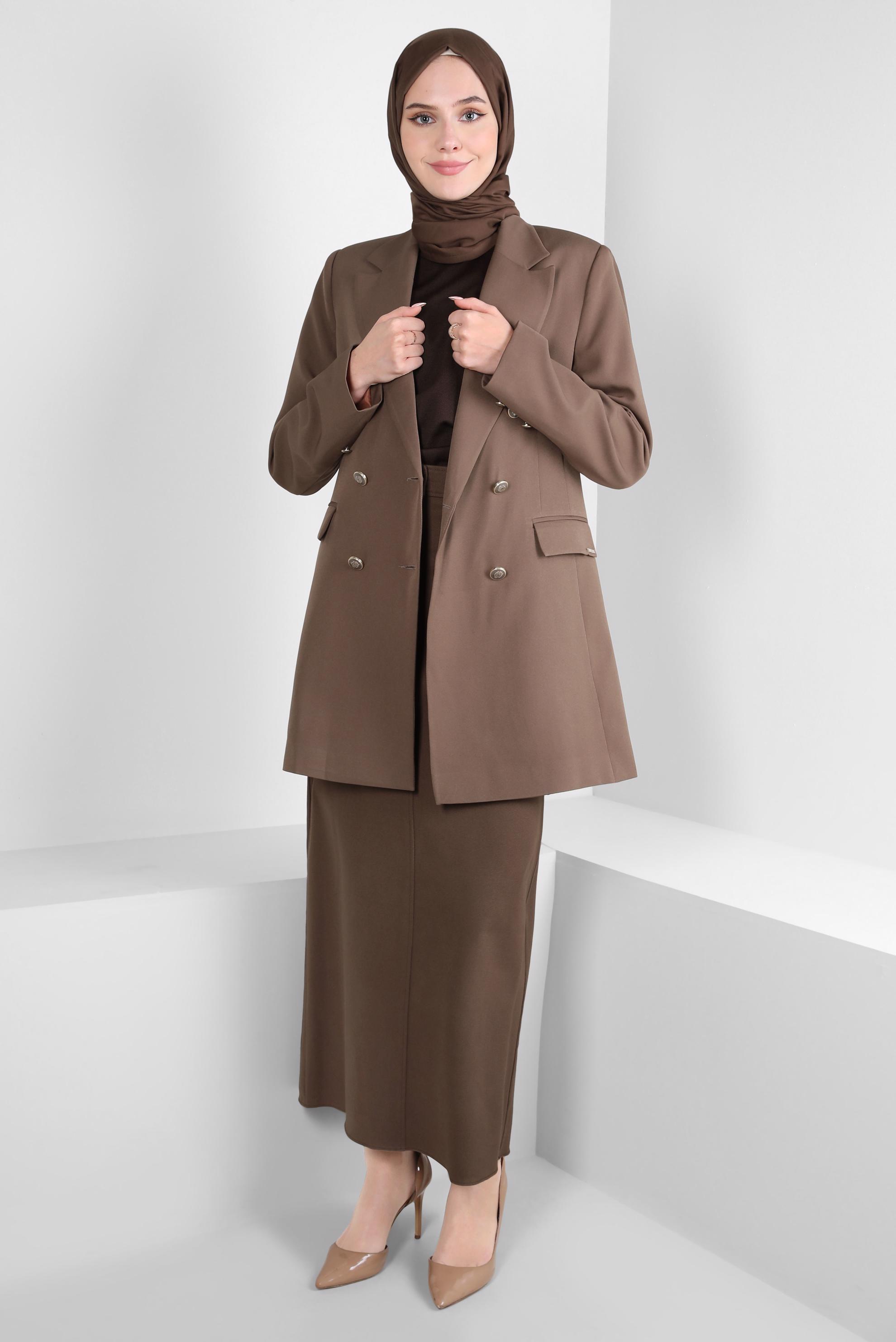Tesettür giyim VİZON BLAZER CEKET 44169
