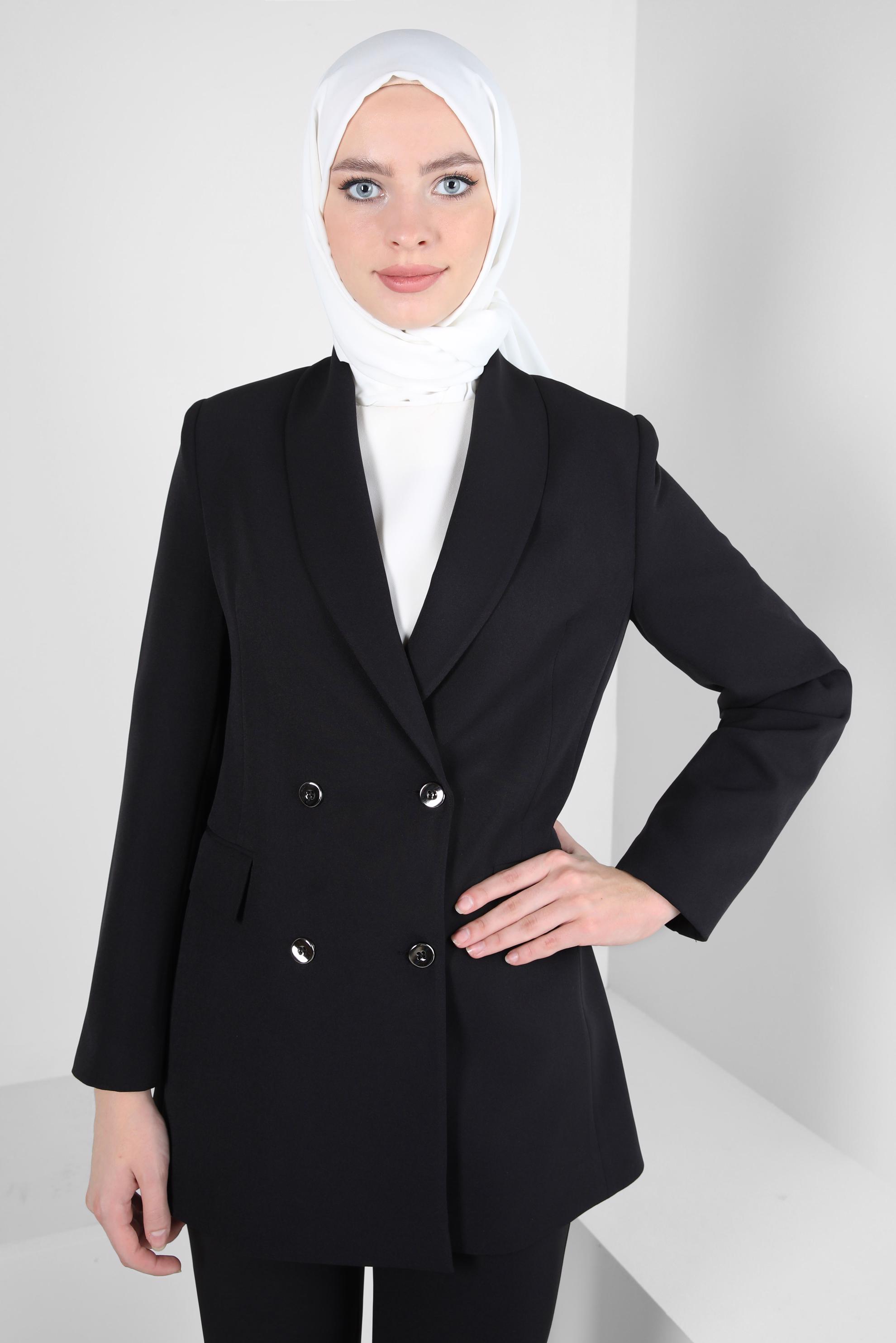 Tesettür giyim SİYAH BLAZER CEKET 44174