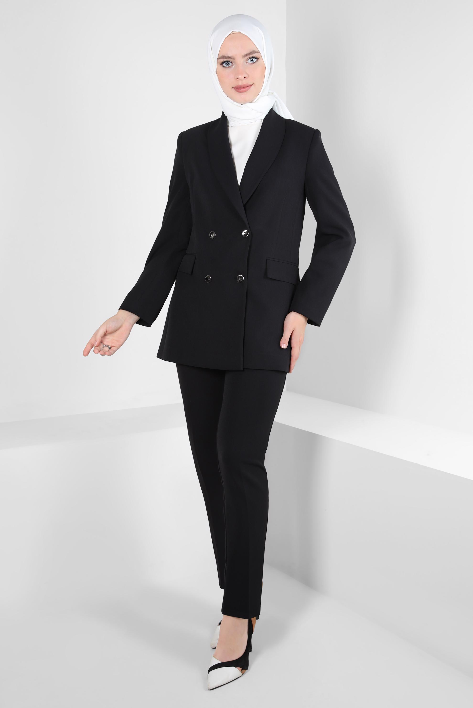 Tesettür giyim SİYAH BLAZER CEKET 44174