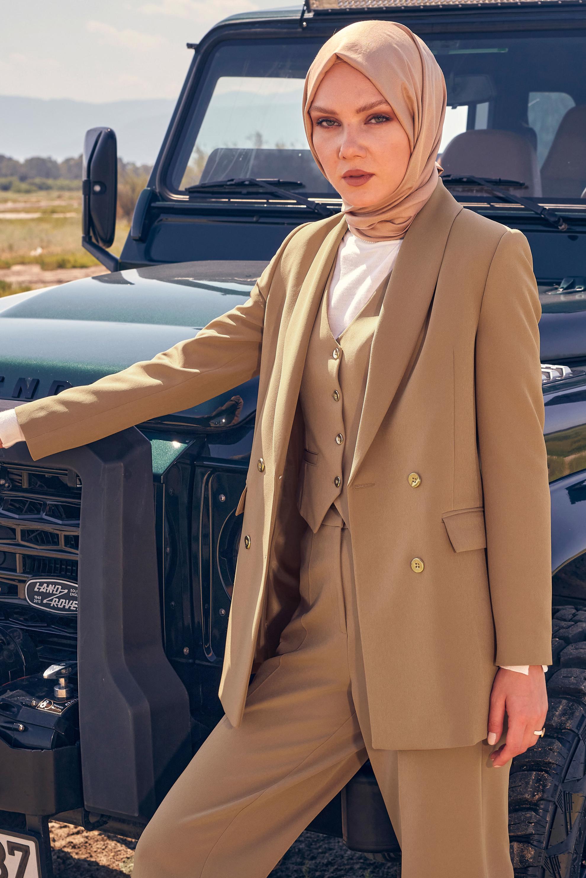 Tesettür giyim BEJ BLAZER CEKET 44174