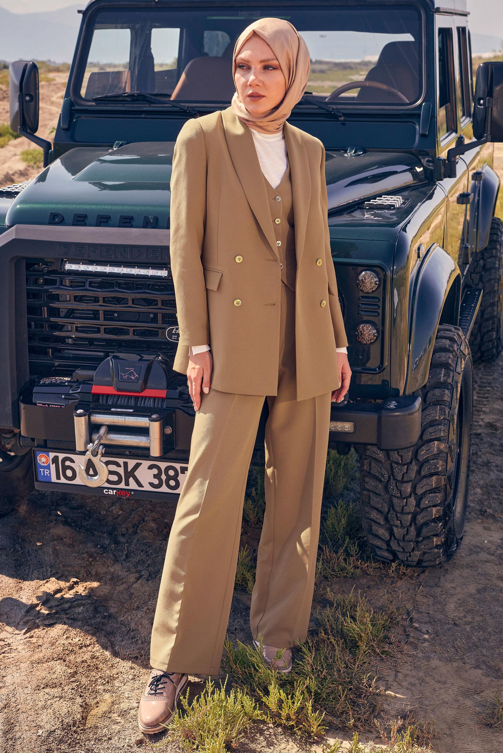 Tesettür giyim BEJ BLAZER CEKET 44174