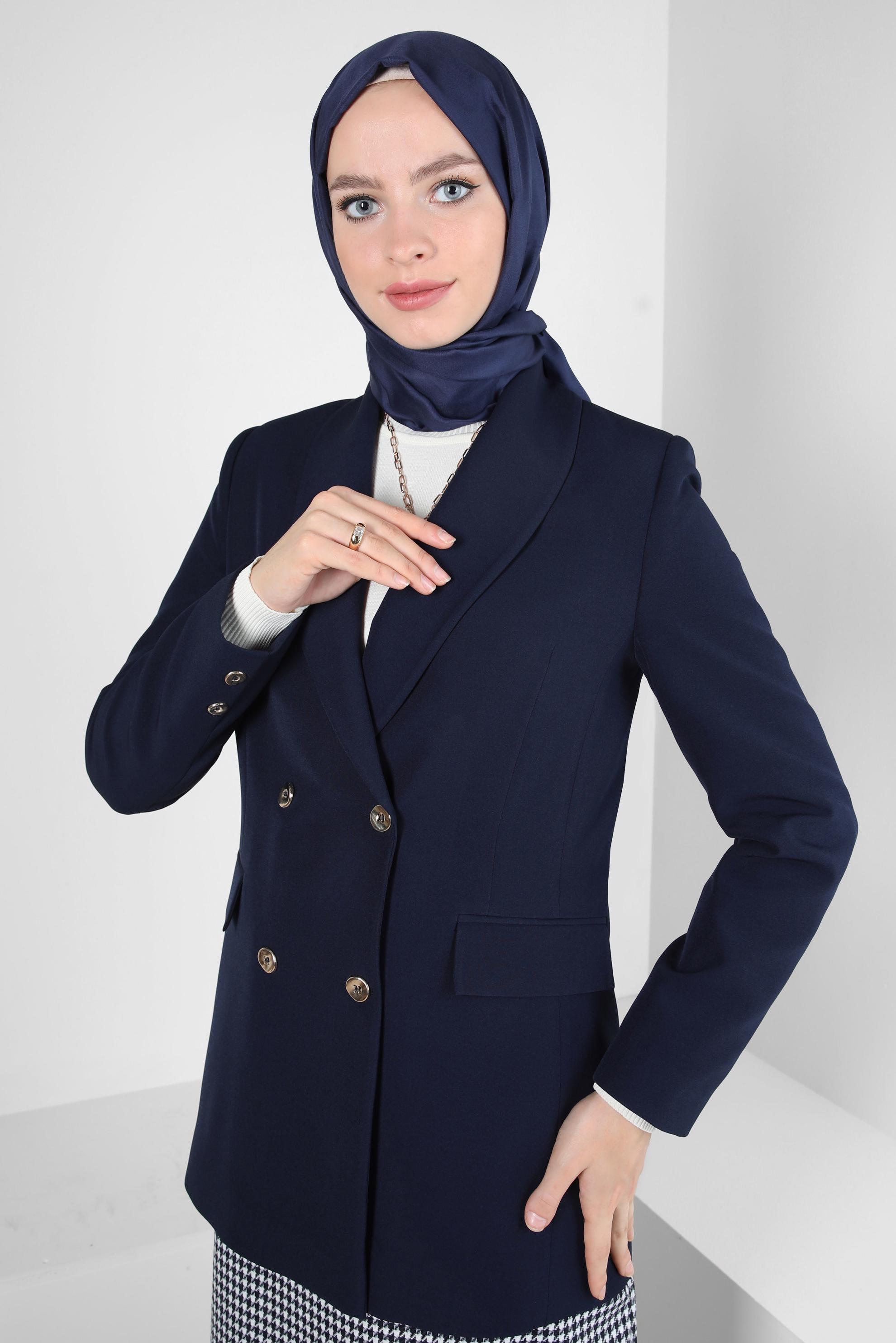 Tesettür giyim LACİVERT BLAZER CEKET 44174