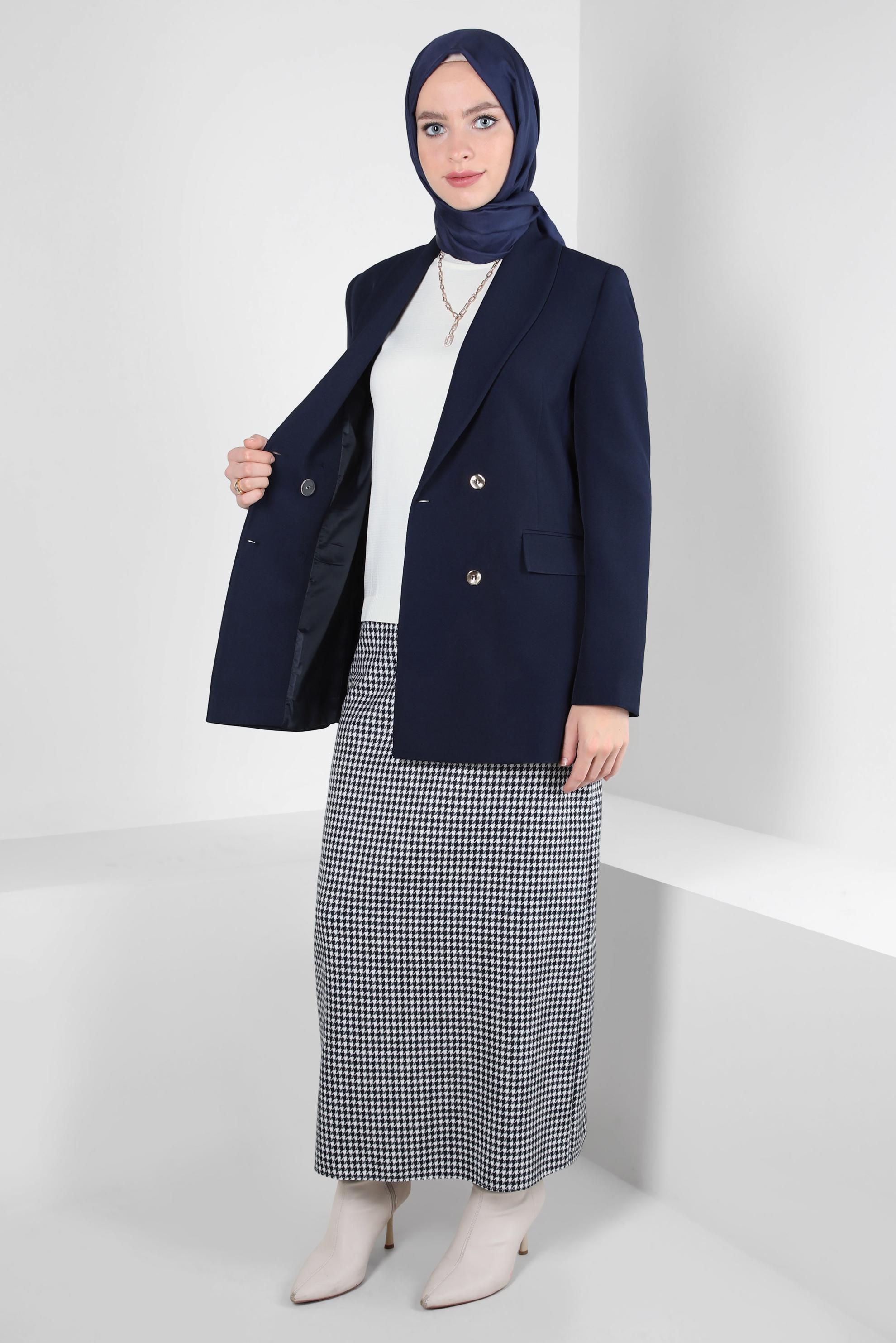 Tesettür giyim LACİVERT BLAZER CEKET 44174