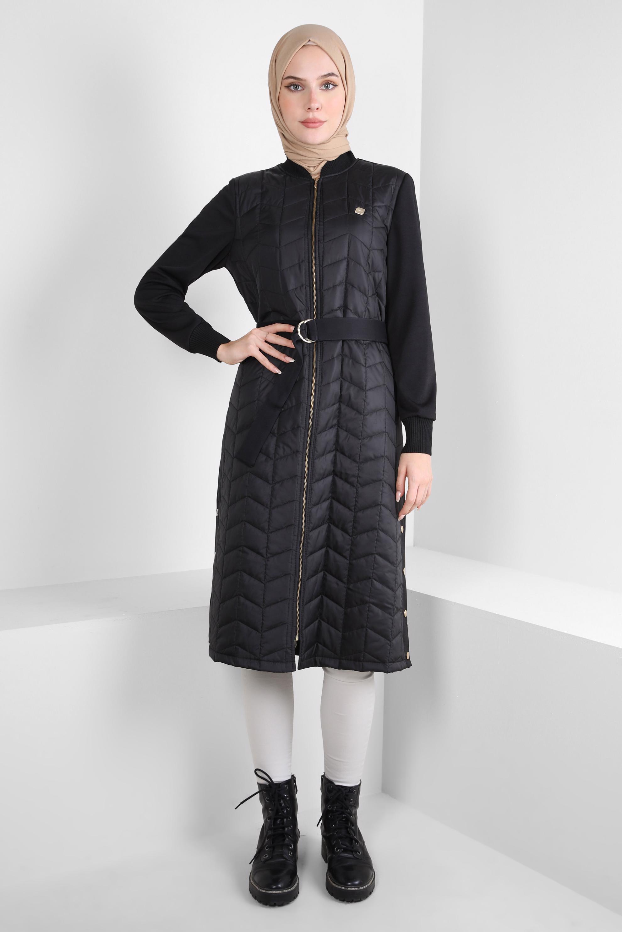 Hijab clothing BLACK BELTED JACKET 44204